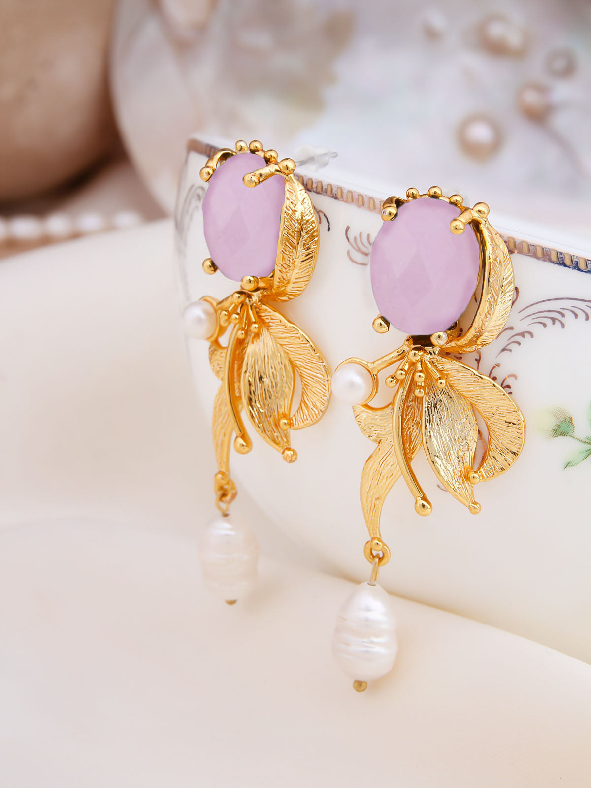 Pink Quartz Boucle D'oreilles