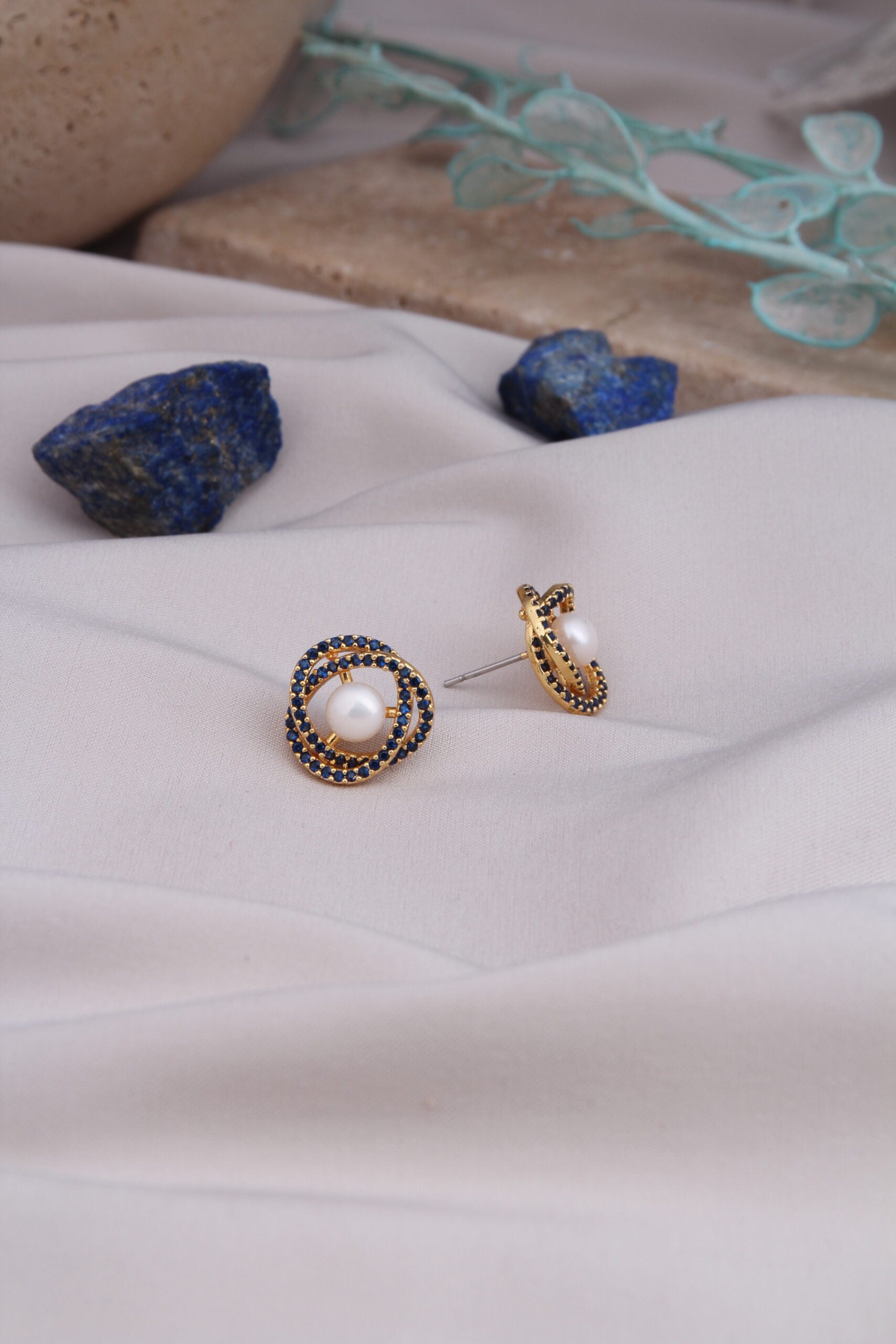Pearl & Zircon Boucles d'oreilles