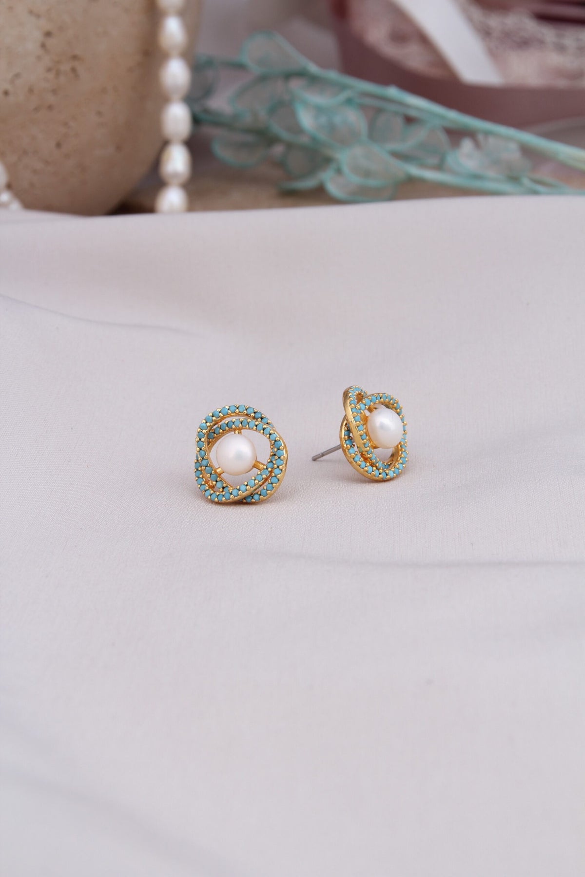 Pearl & Zircon Boucles d'oreilles