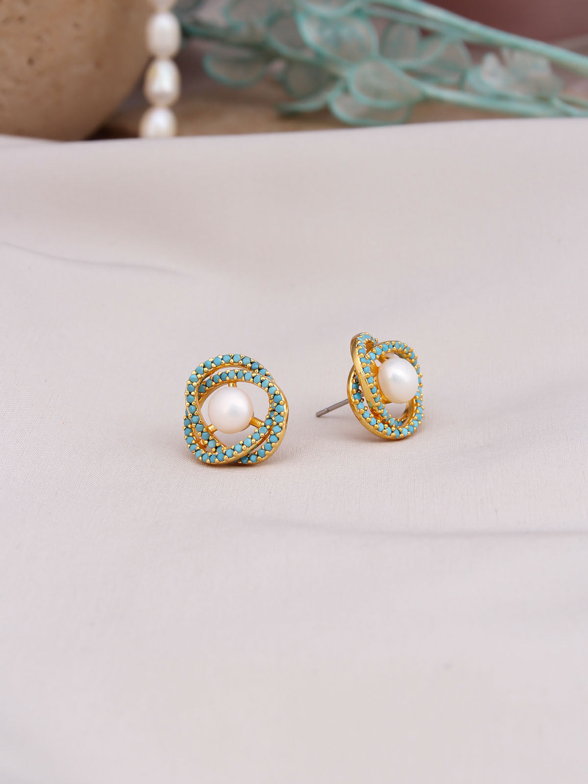 Pearl & Zircon  Boucles d'oreilles