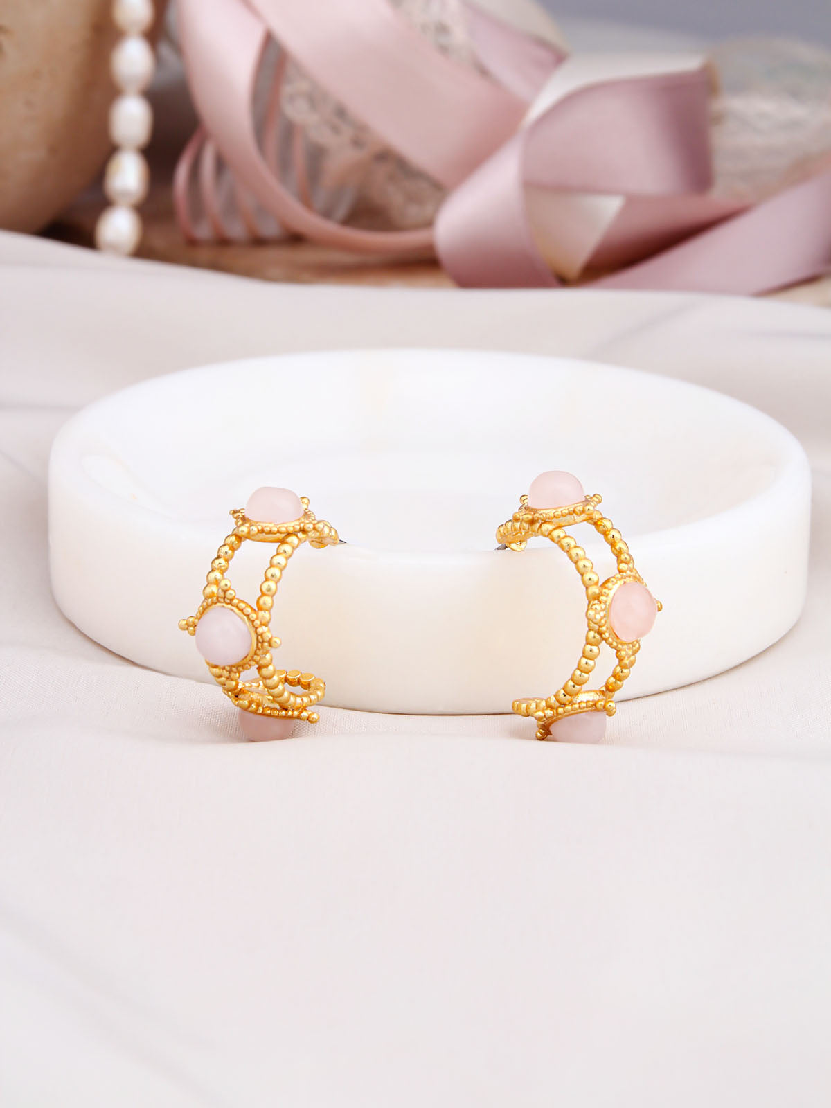 Pink Quartz  Boucles d'oreilles