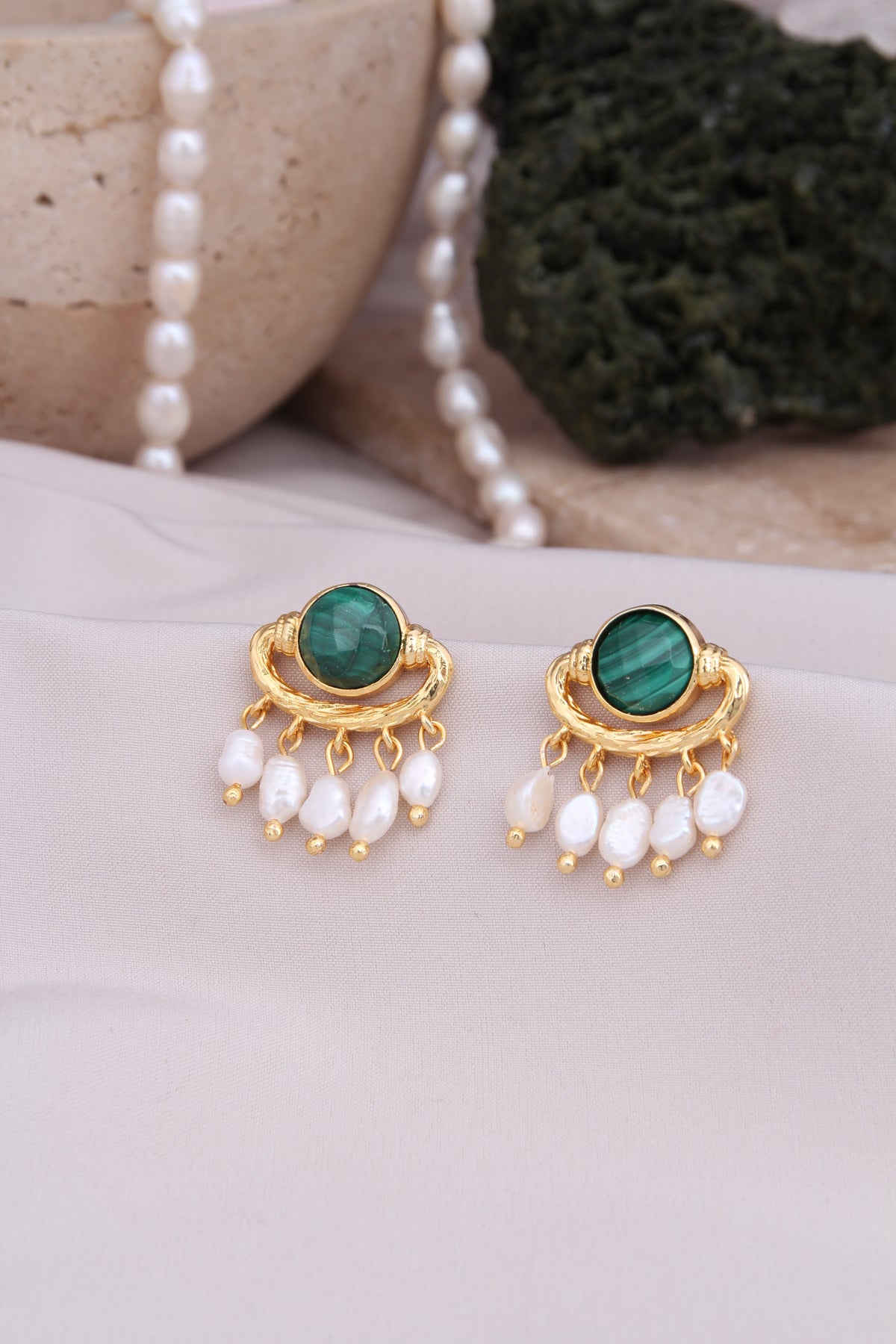 Malahite  Boucles d'oreilles