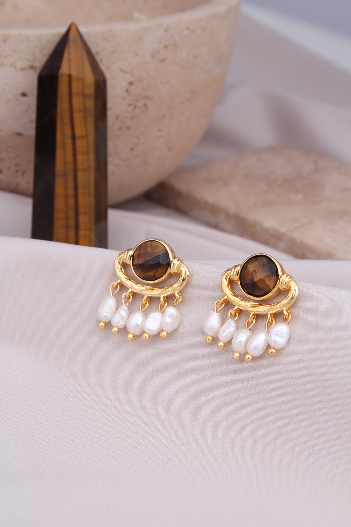 Tiger Eyes  Boucles d'oreilles