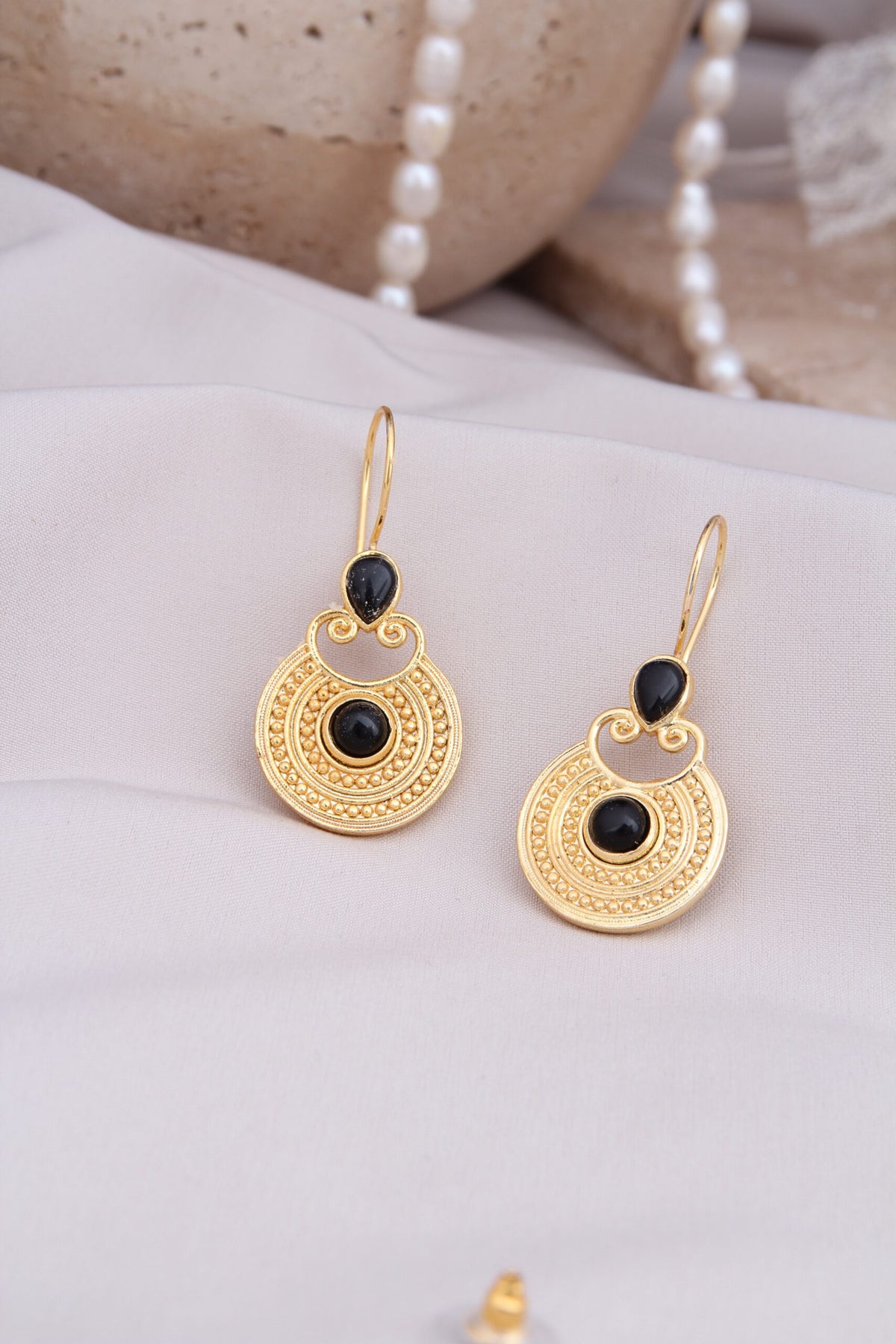 Black Routile Boucles d'oreilles