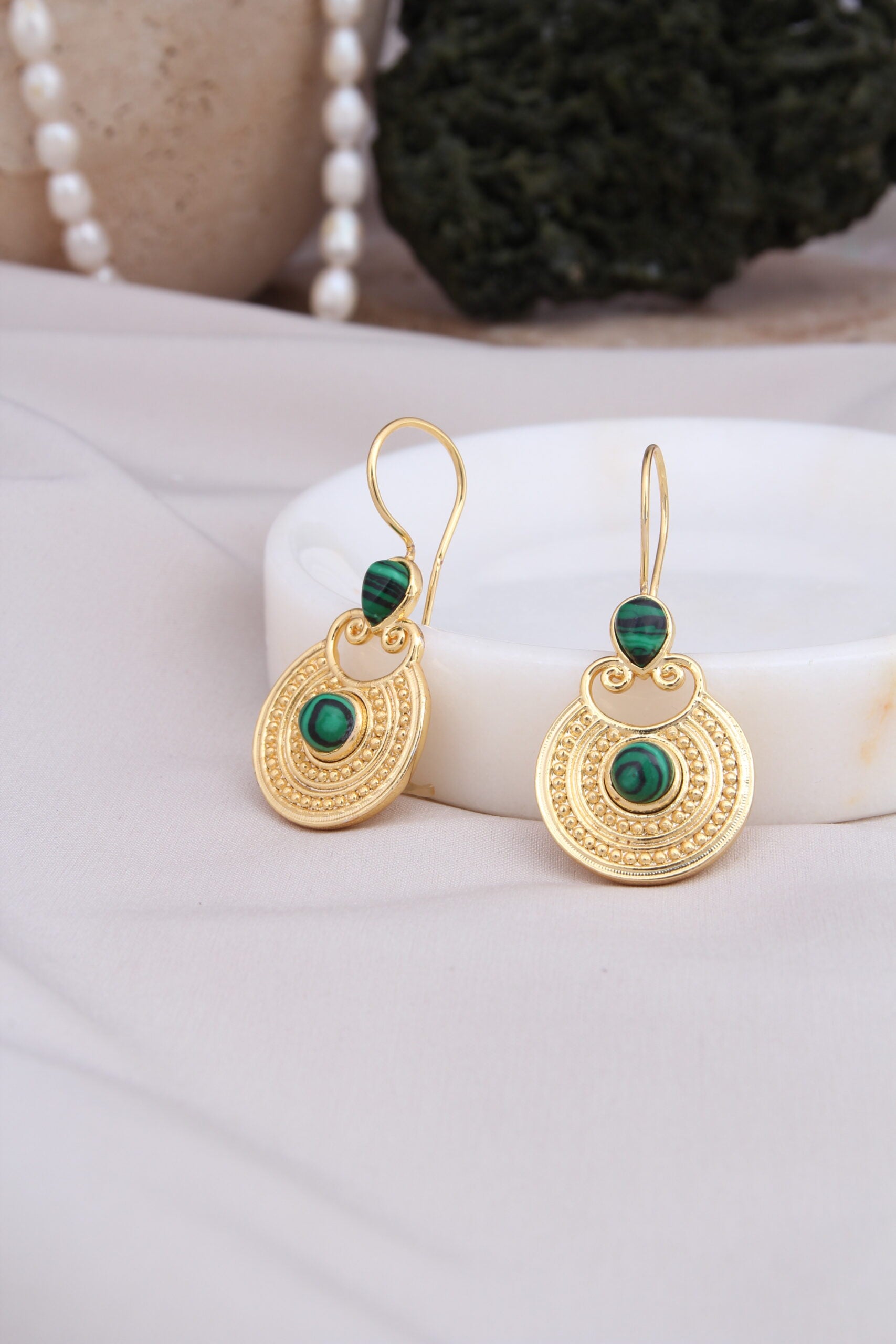 Malahite Boucles d'oreilles