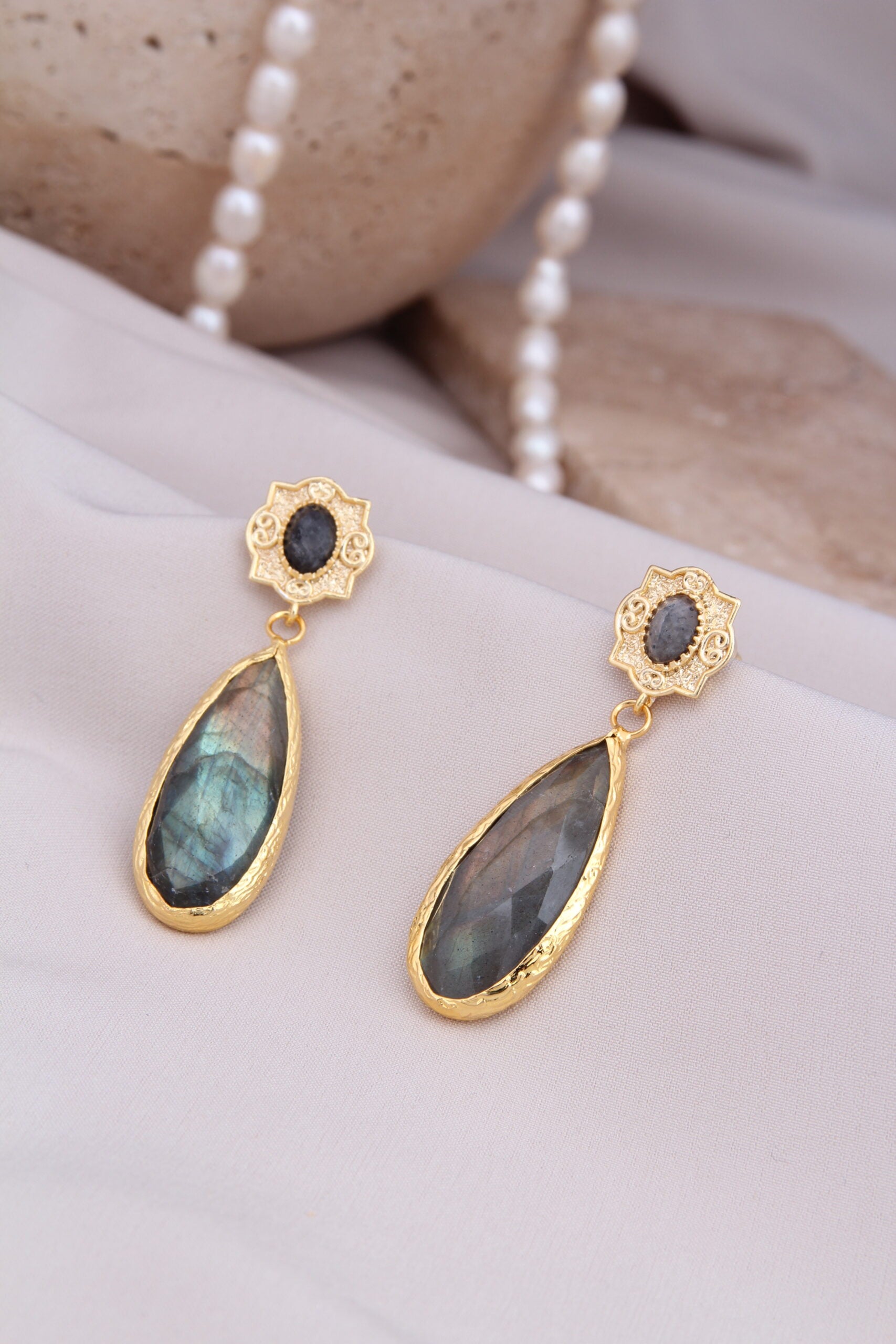 Labradorite Boucles d'oreilles