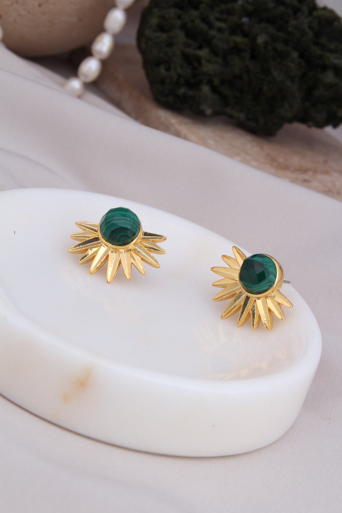 Malahite  Boucles d'oreilles