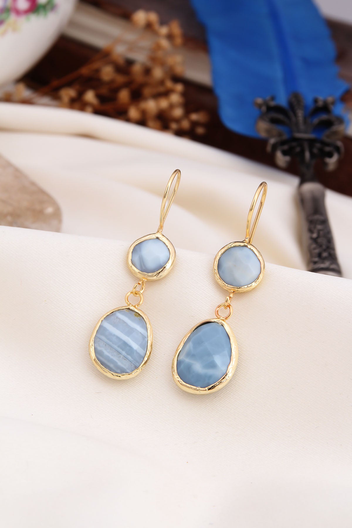 Blue Opal Earring