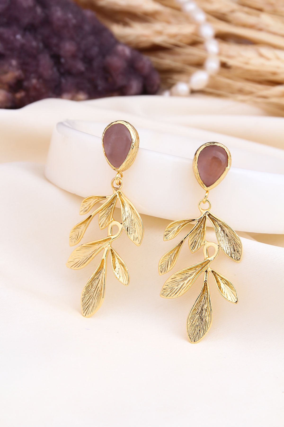 Pink Quartz Earring