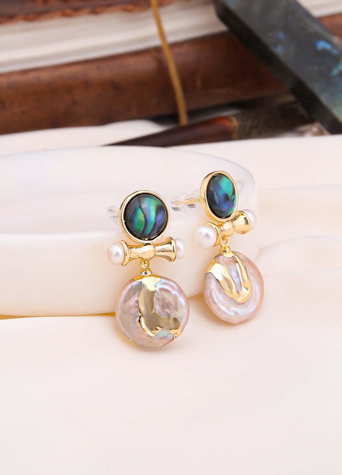 Ocean Nacre & Pearl Earring