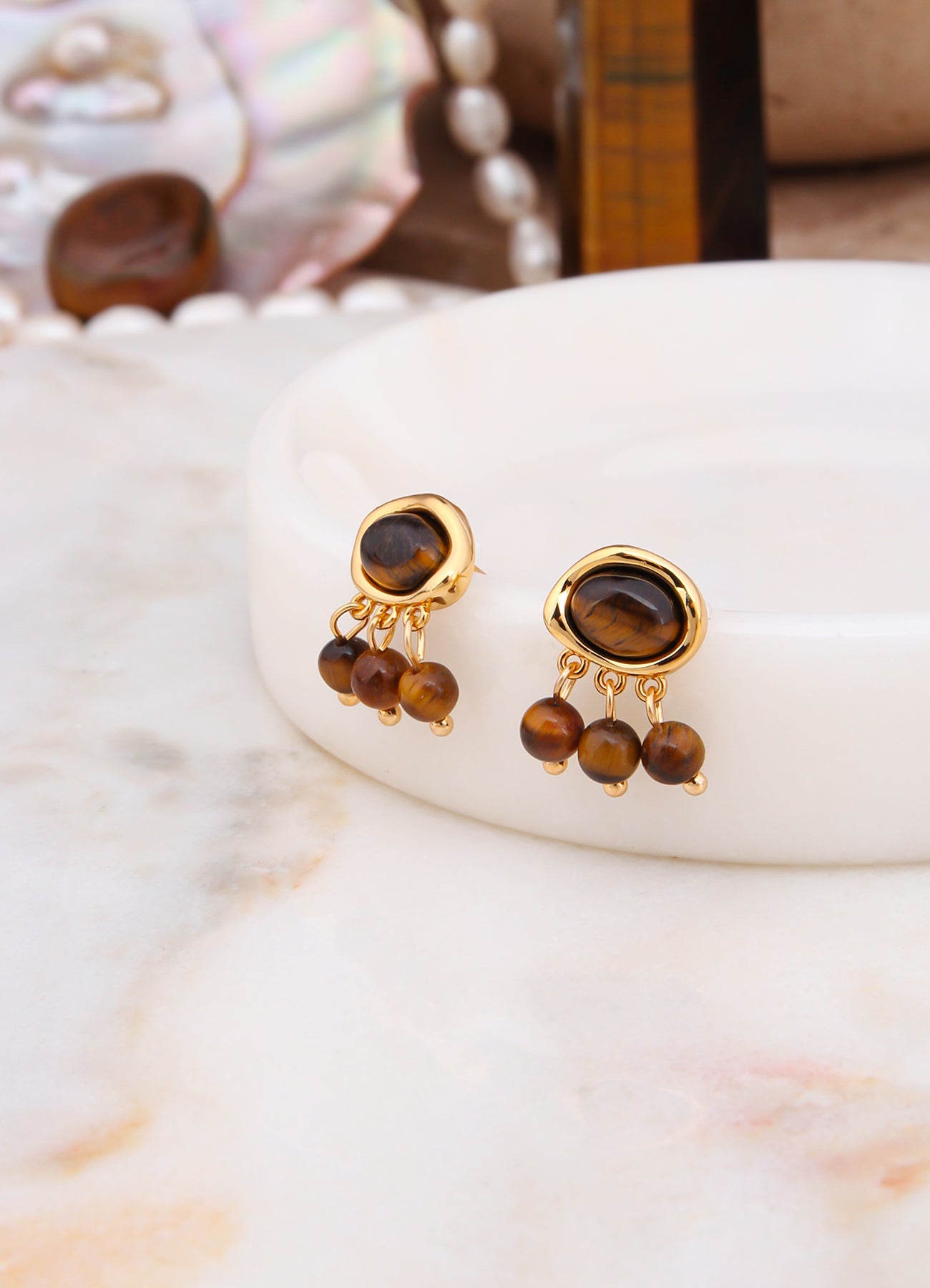 Tiger Eyes Earring
