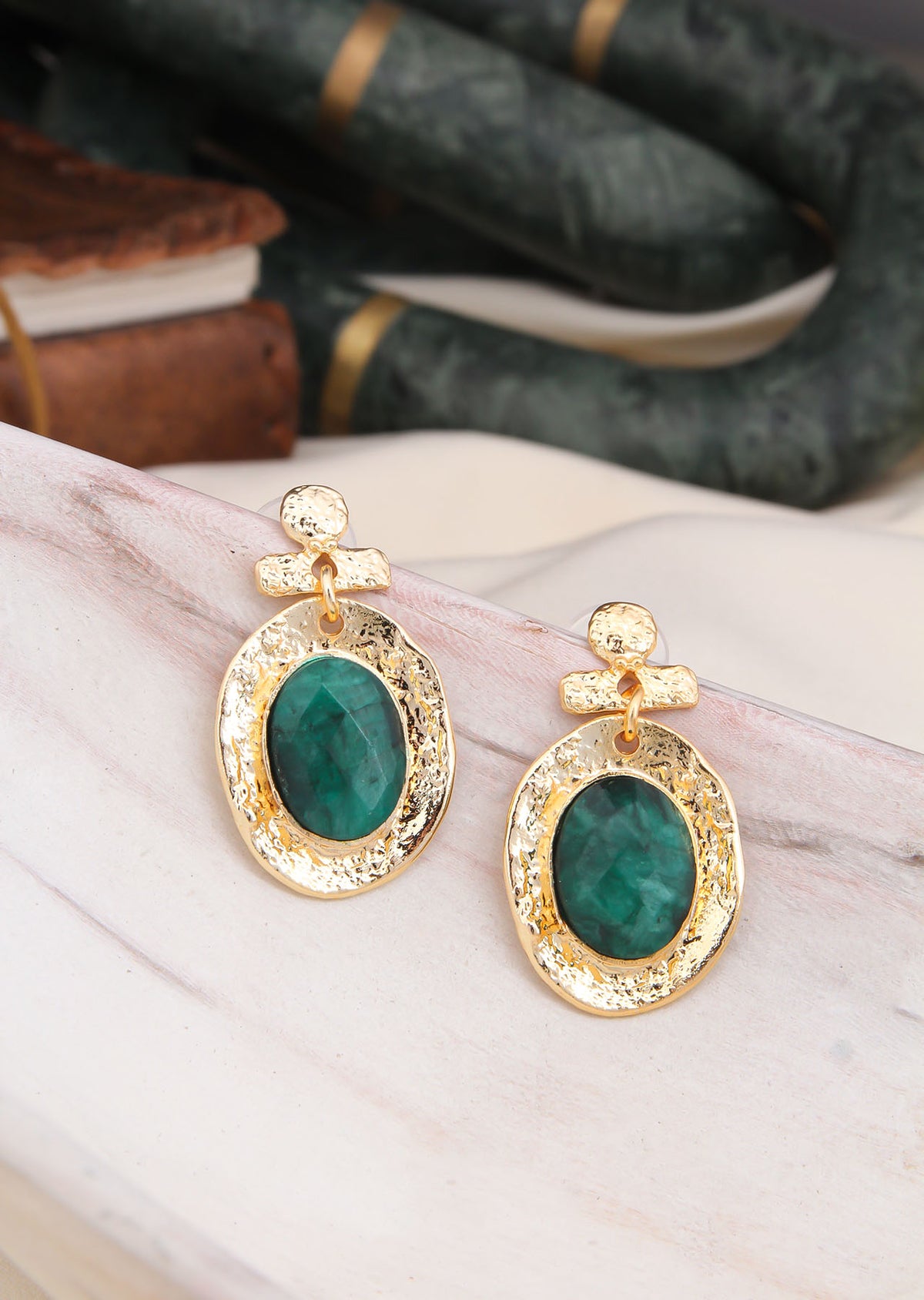 Root Emerald Earring