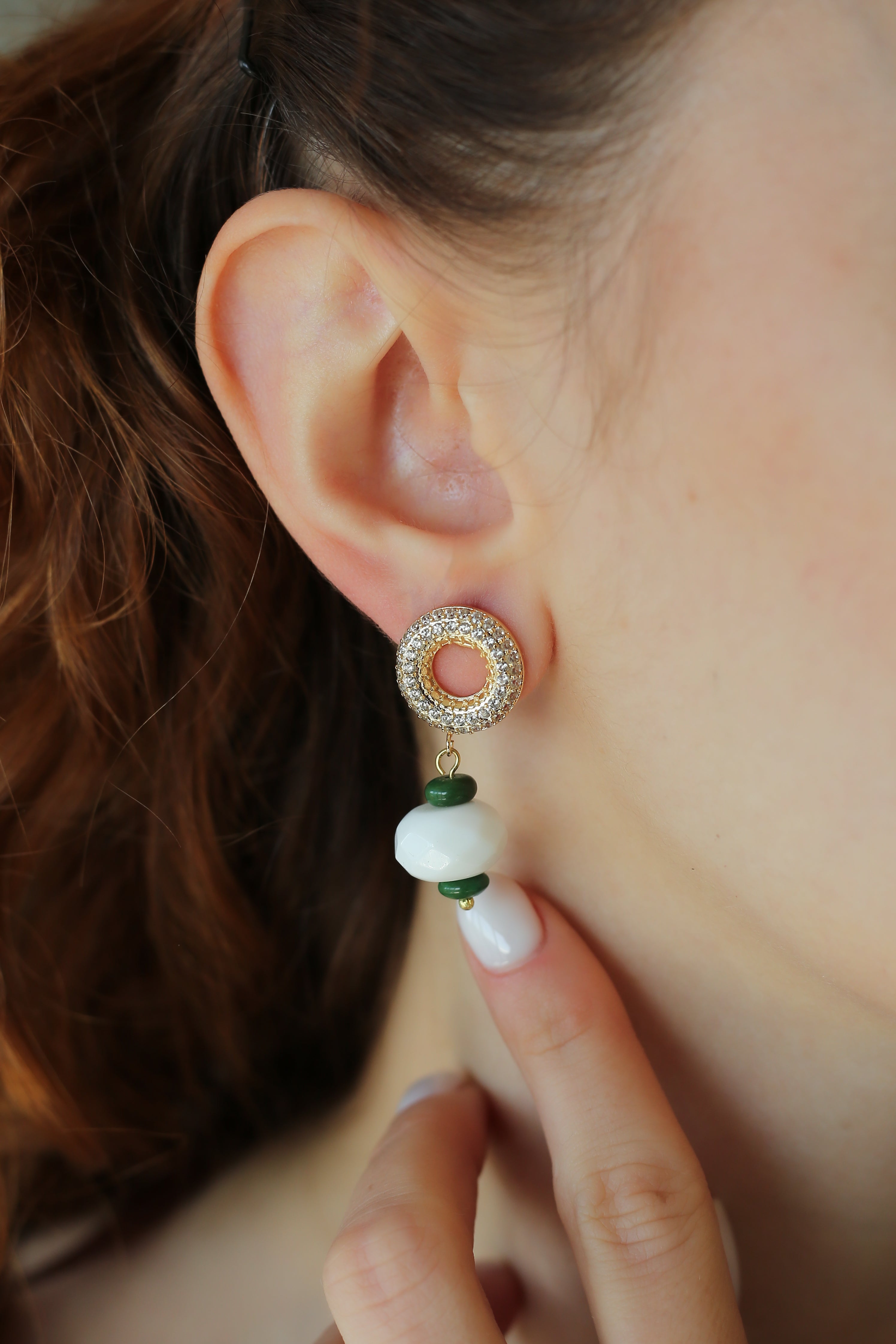 Zircon & Moonstone Earring