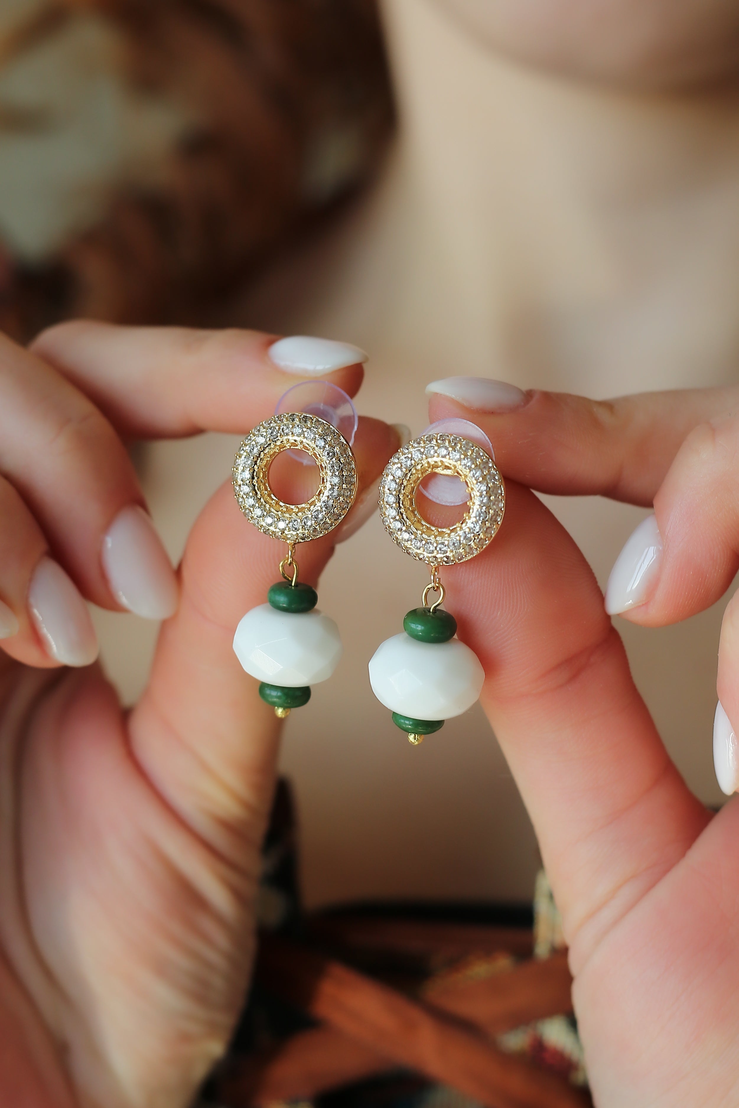 Zircon & Moonstone Earring