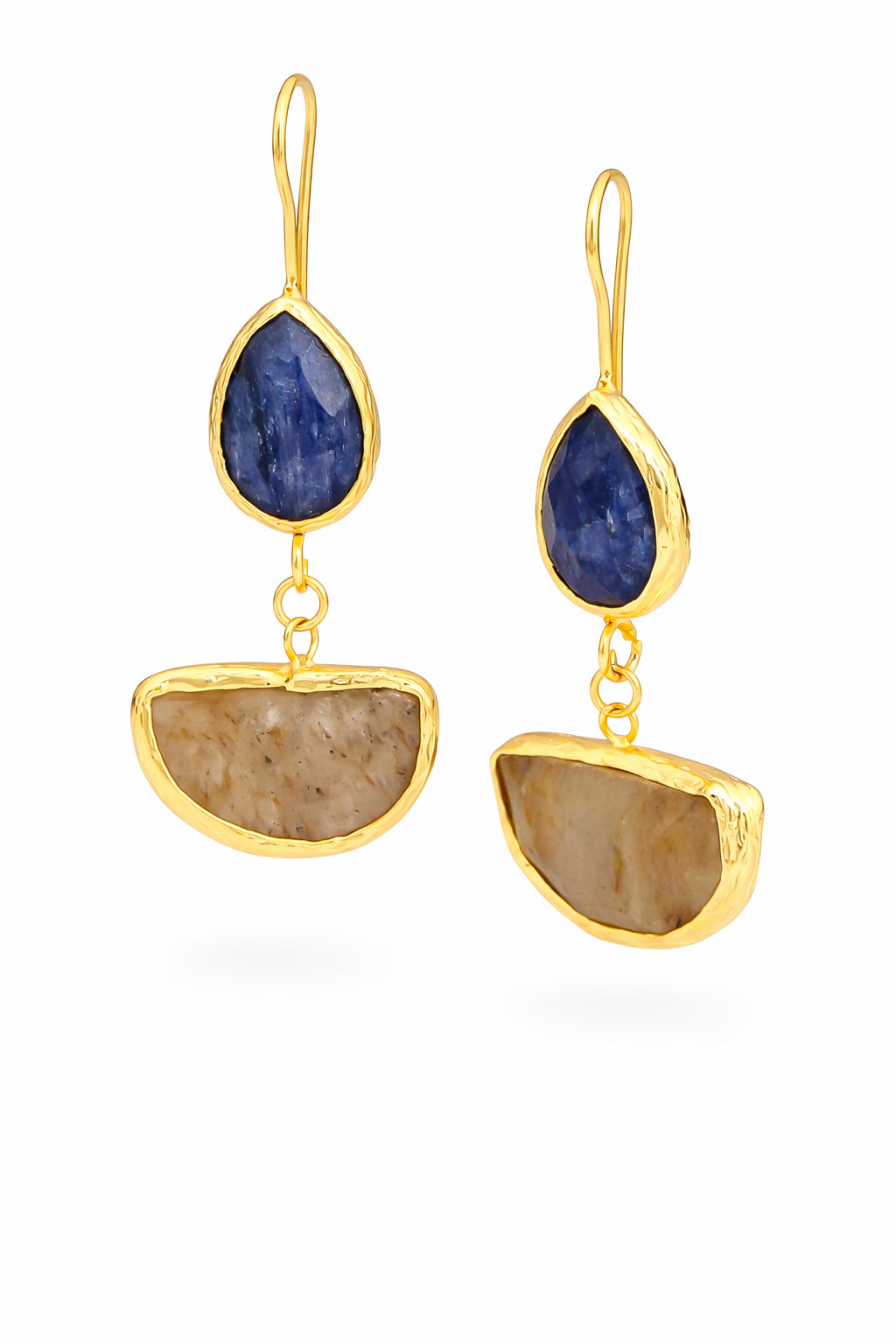 Blue & Black Rutil Earring