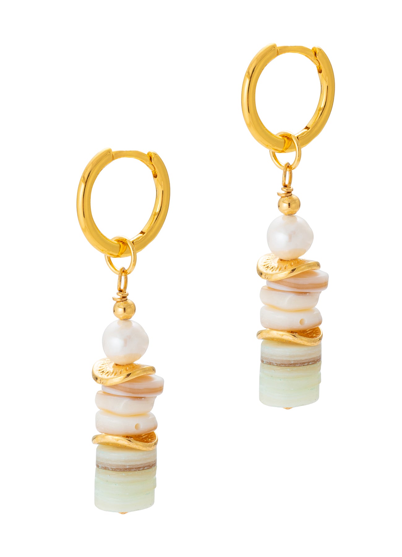 Pearl & Amazonite Earring