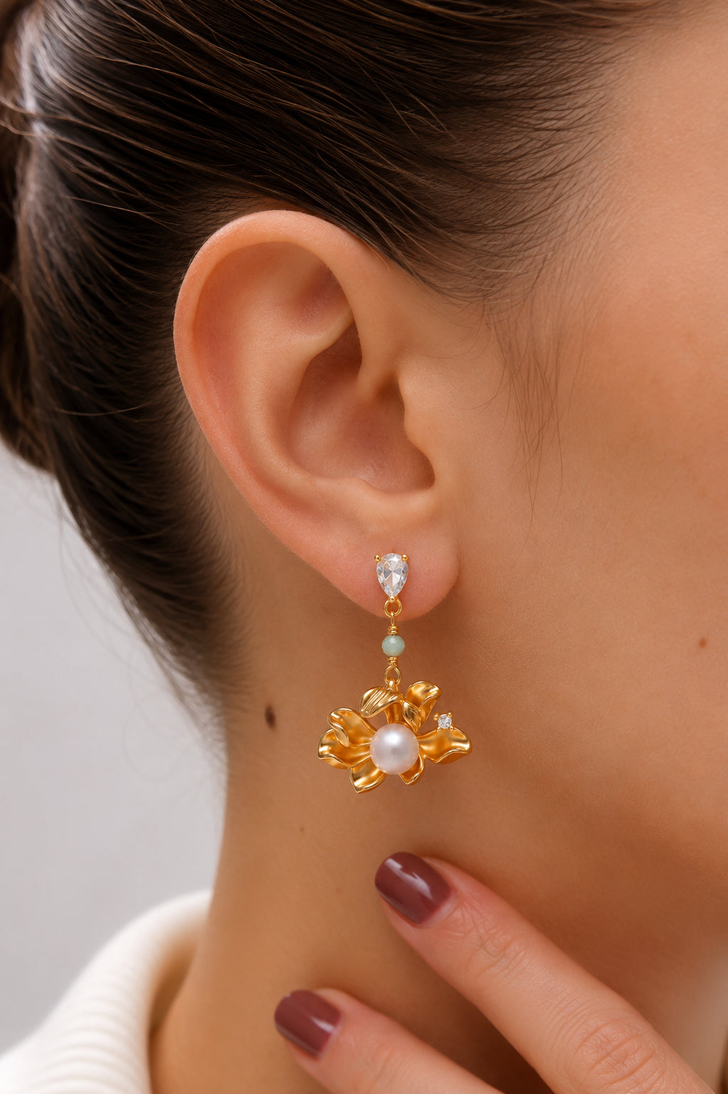 Pearl & Zircon Earring