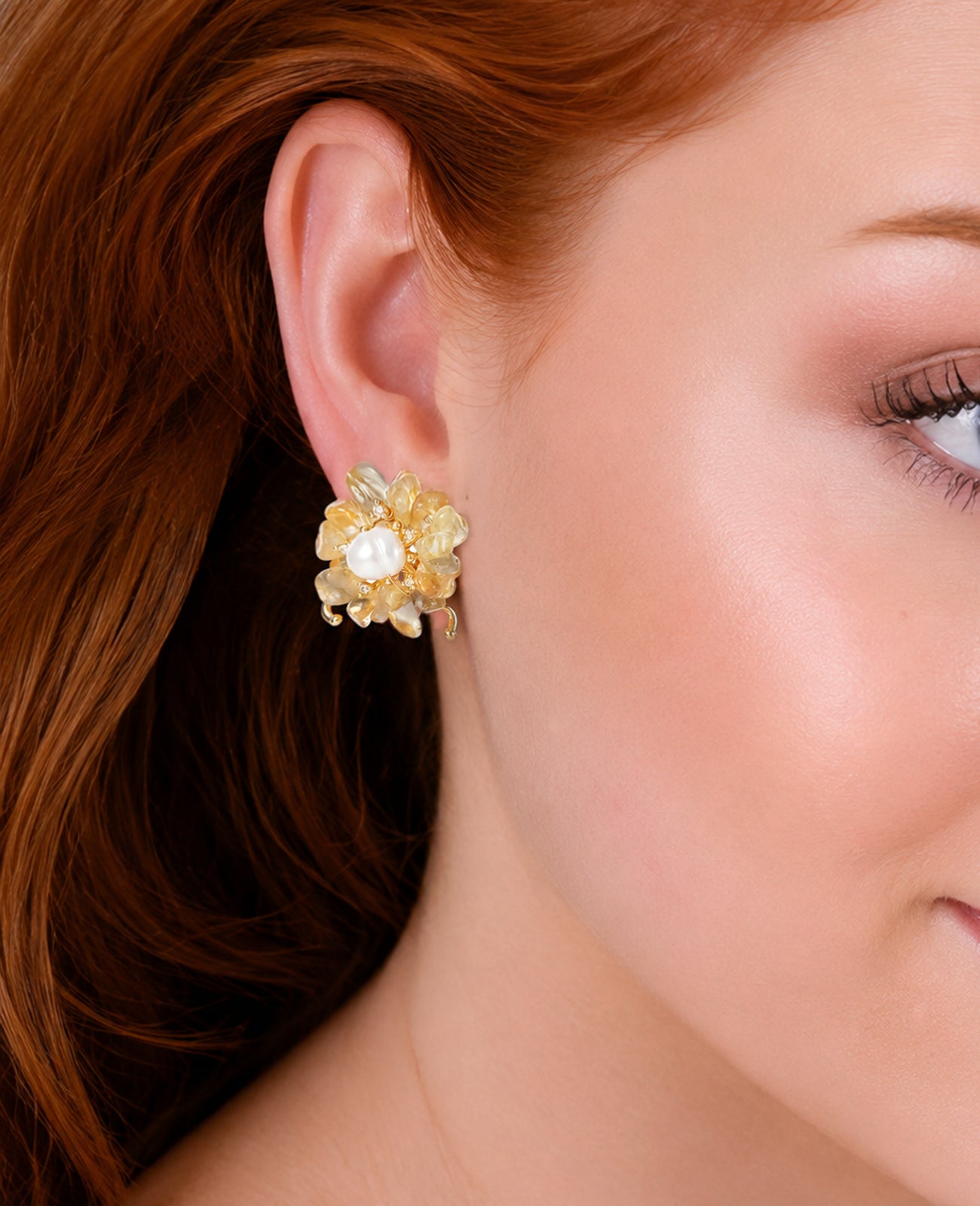 Citrine & Pearl Earring