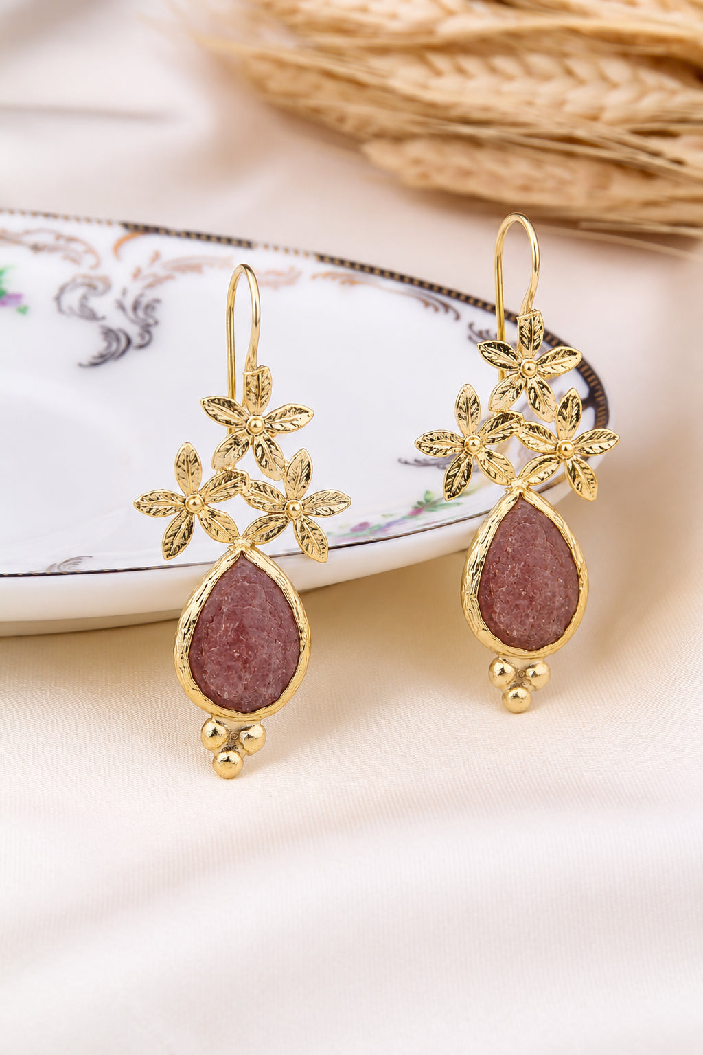 Strawberry Quartz Earring