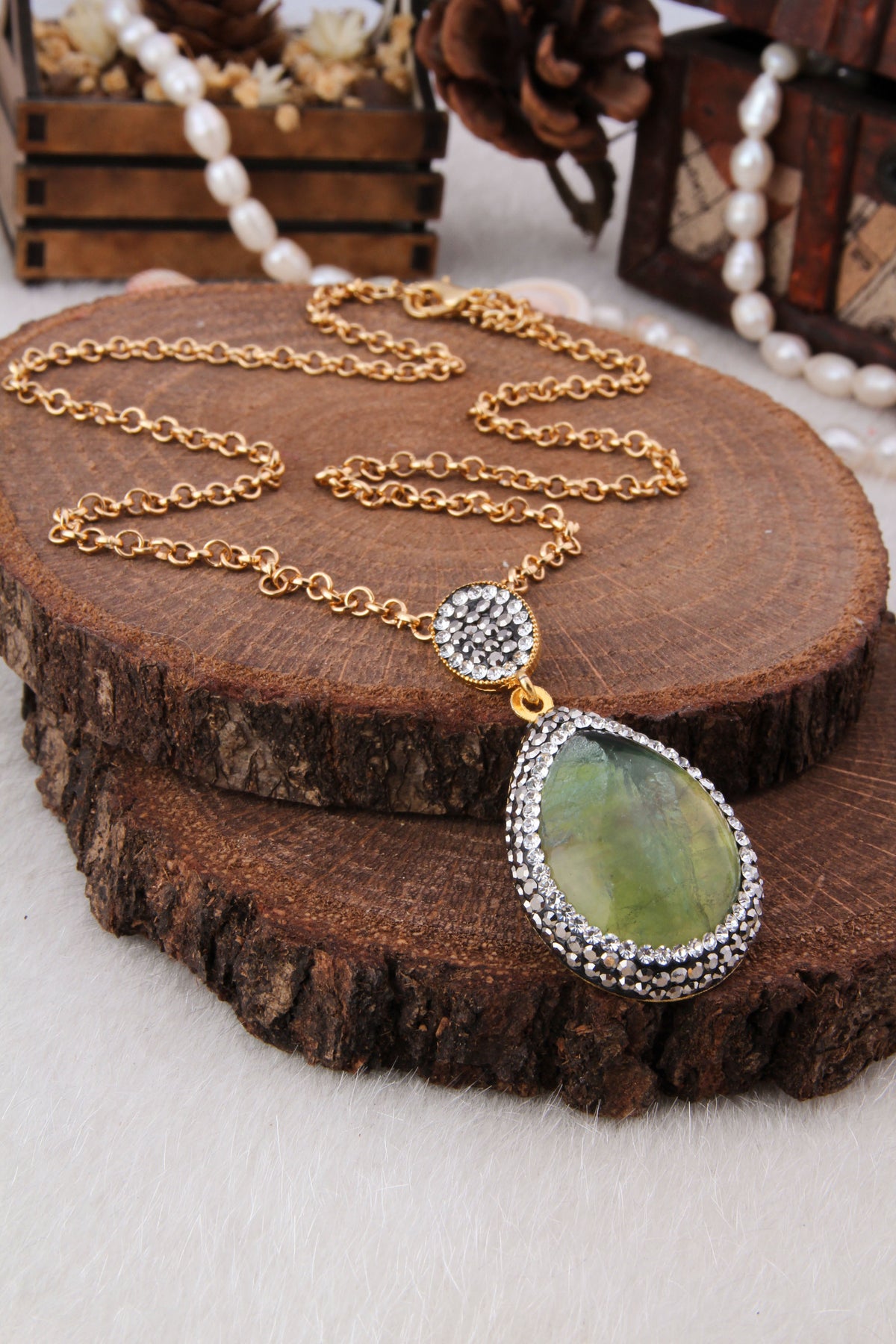 Prinhite & Hematite Necklace