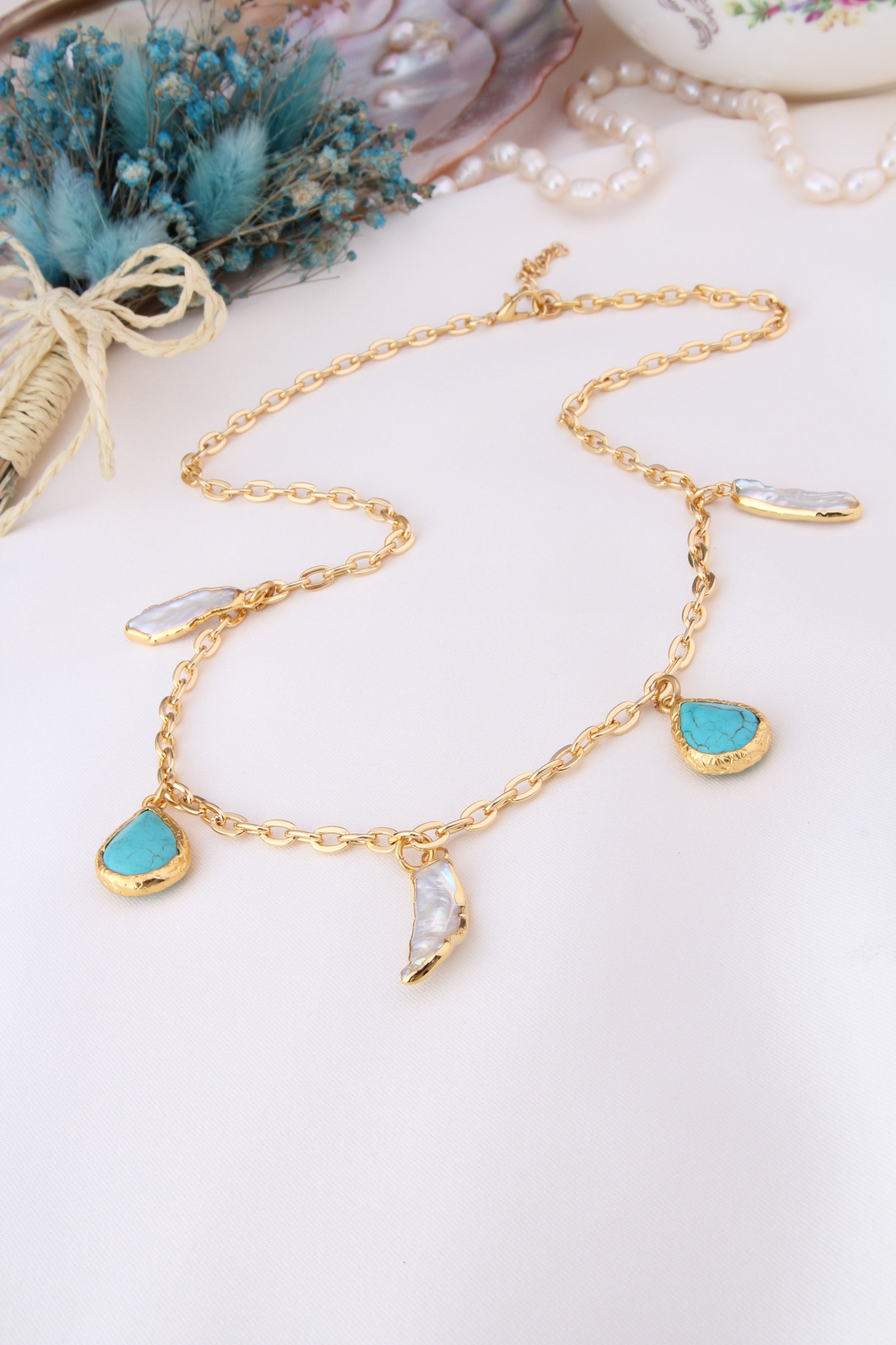 Pearl & Turquoise Necklace