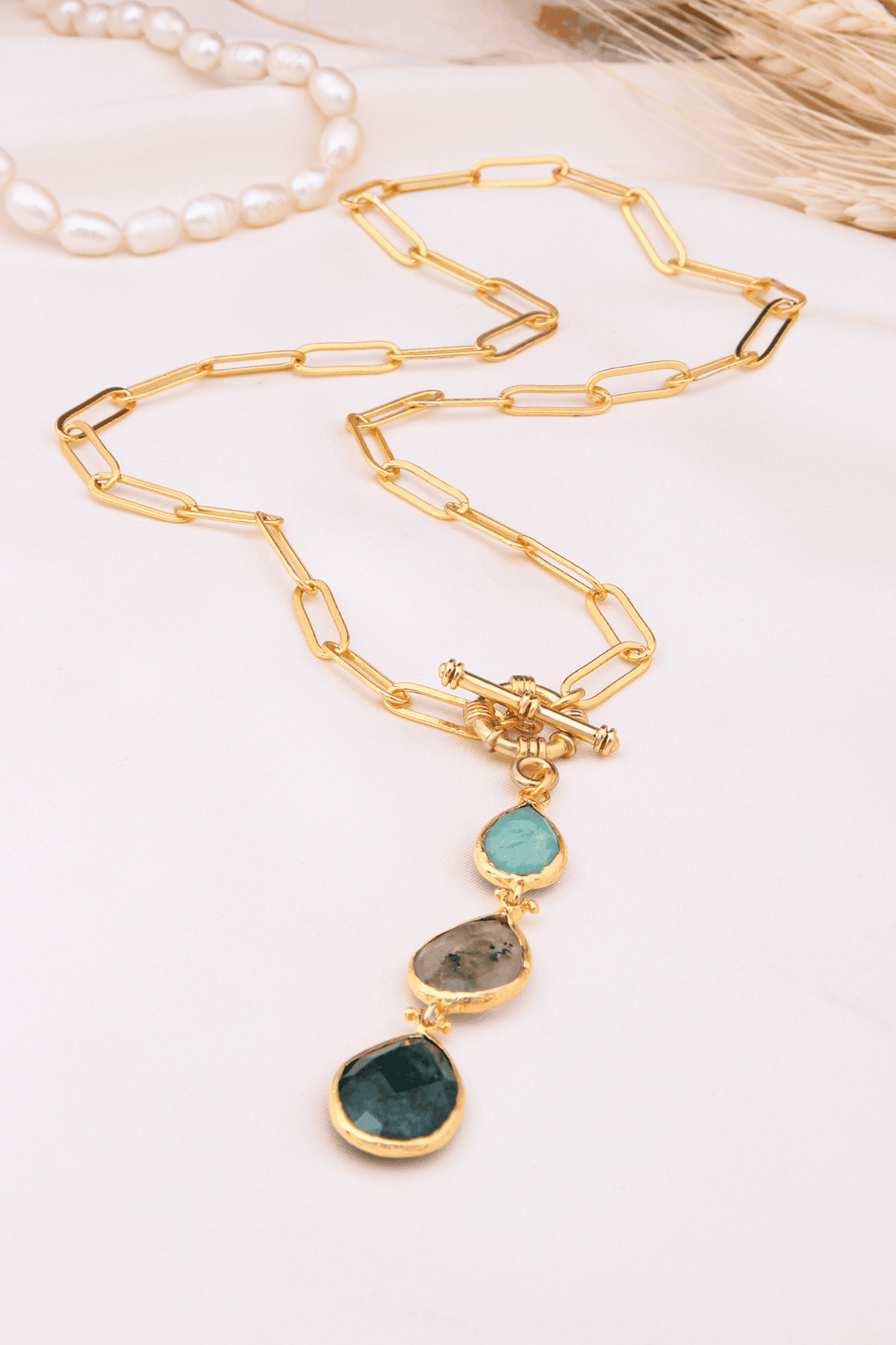 Agate & Amazonite & Labrodorite Necklace