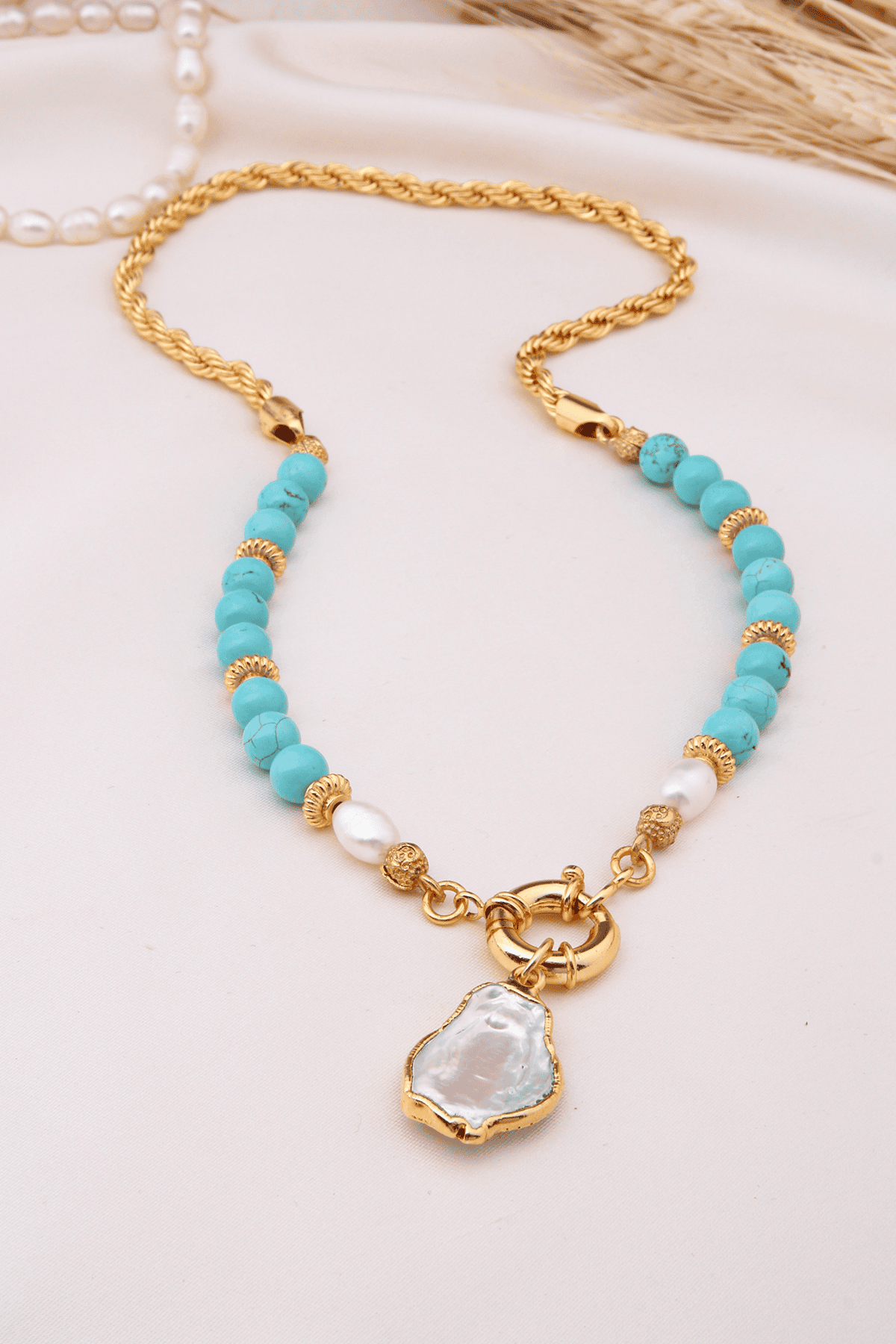 Turquoise & Pearl Necklace