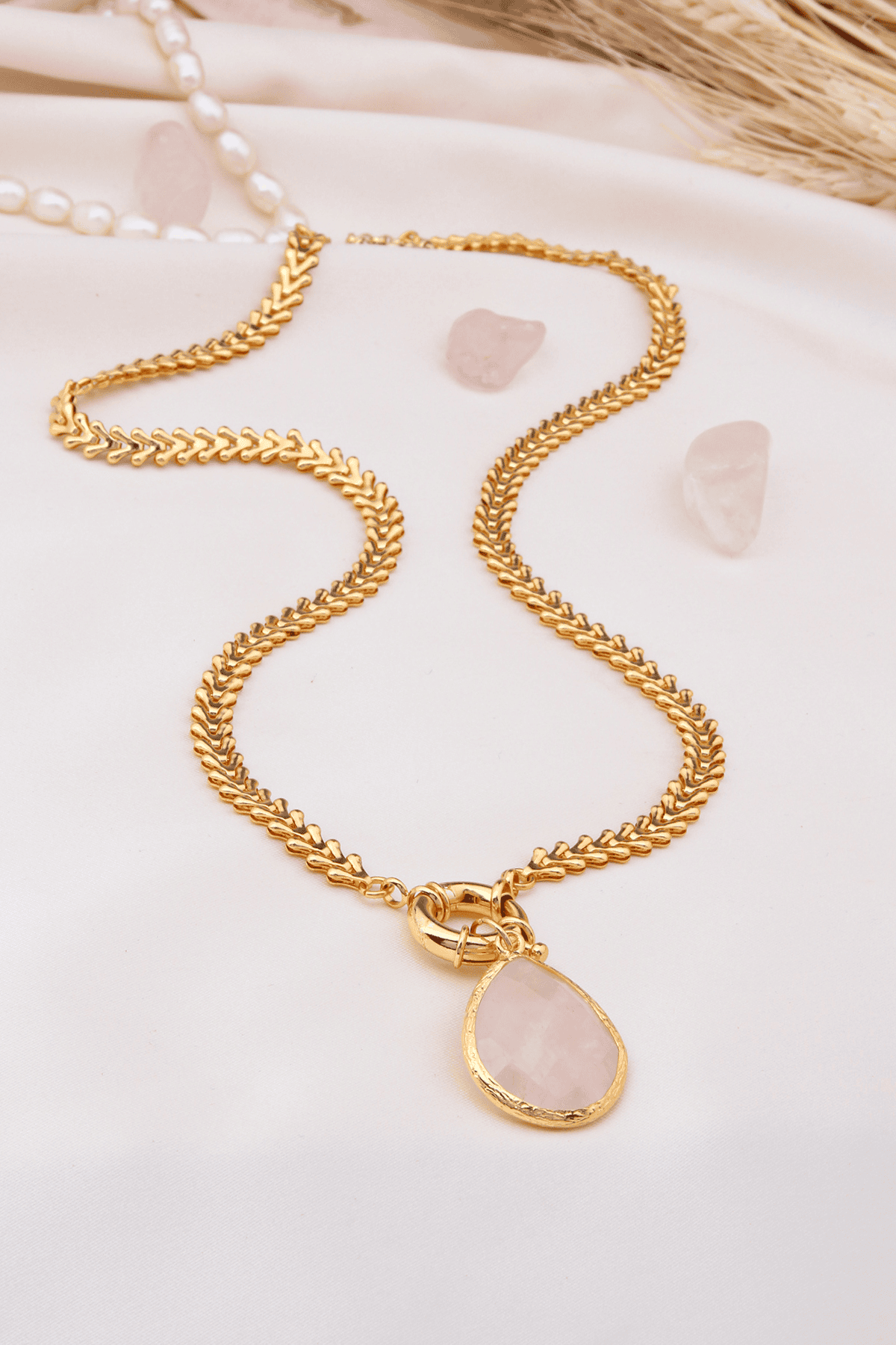 Pink Quartz Necklace