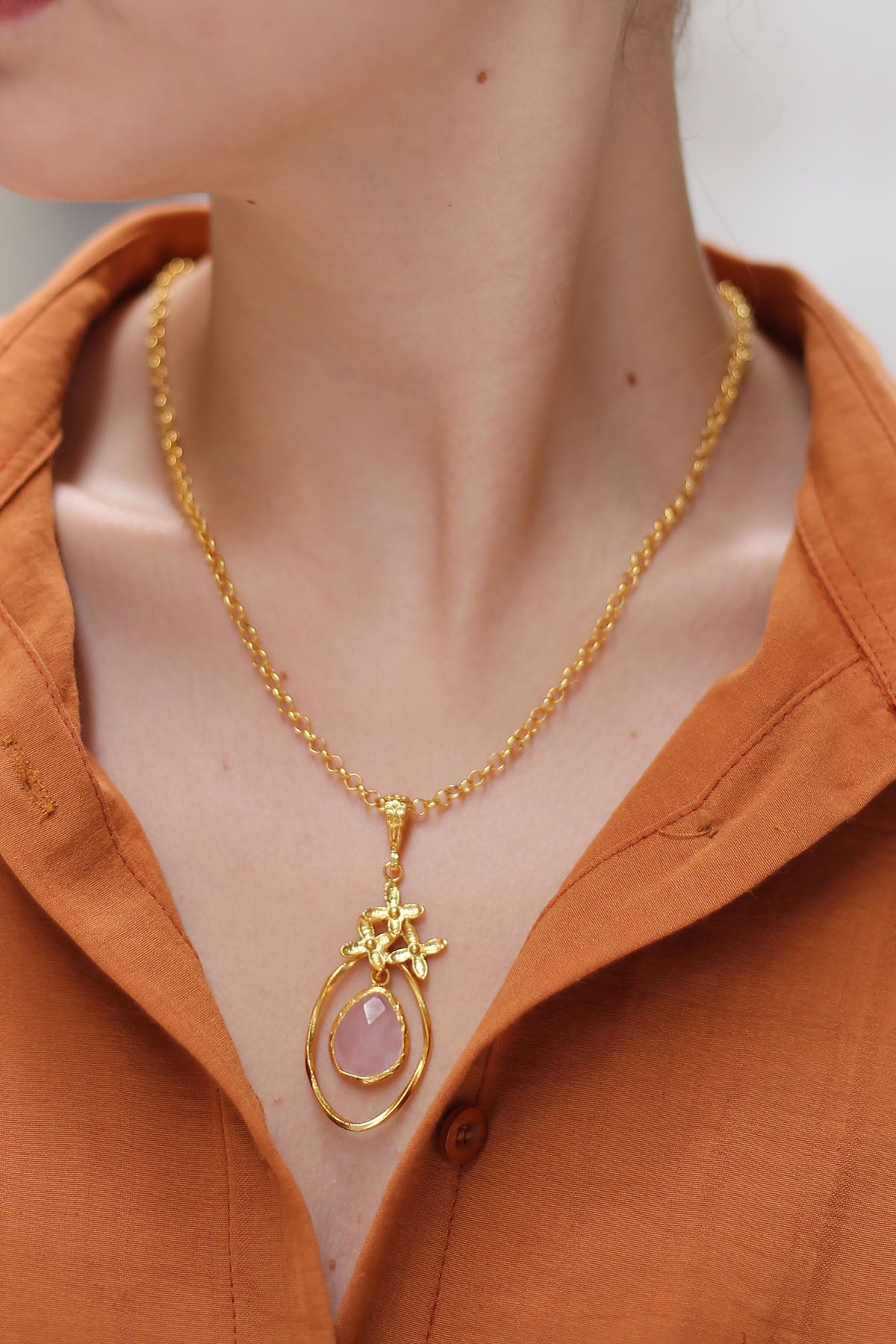 Pink Quartz Necklace