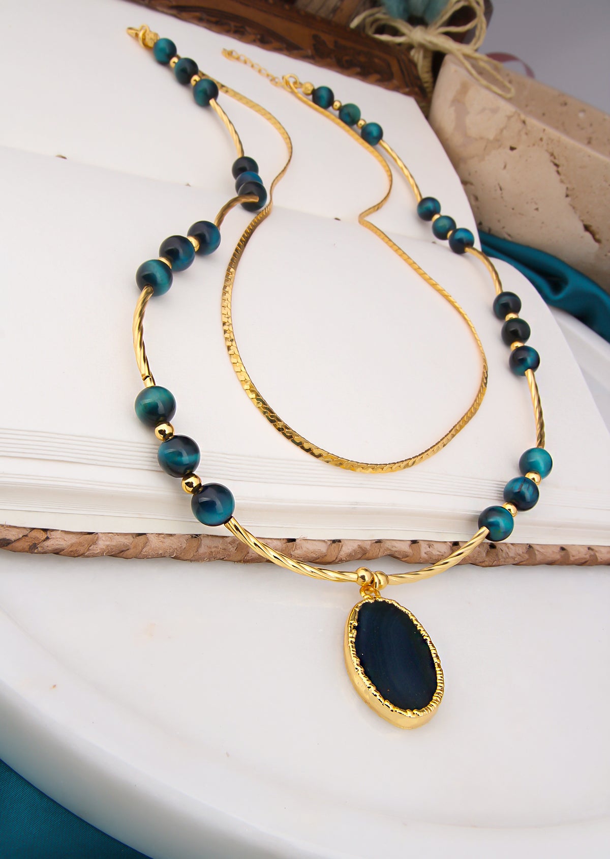 Azurite & Agate Necklace