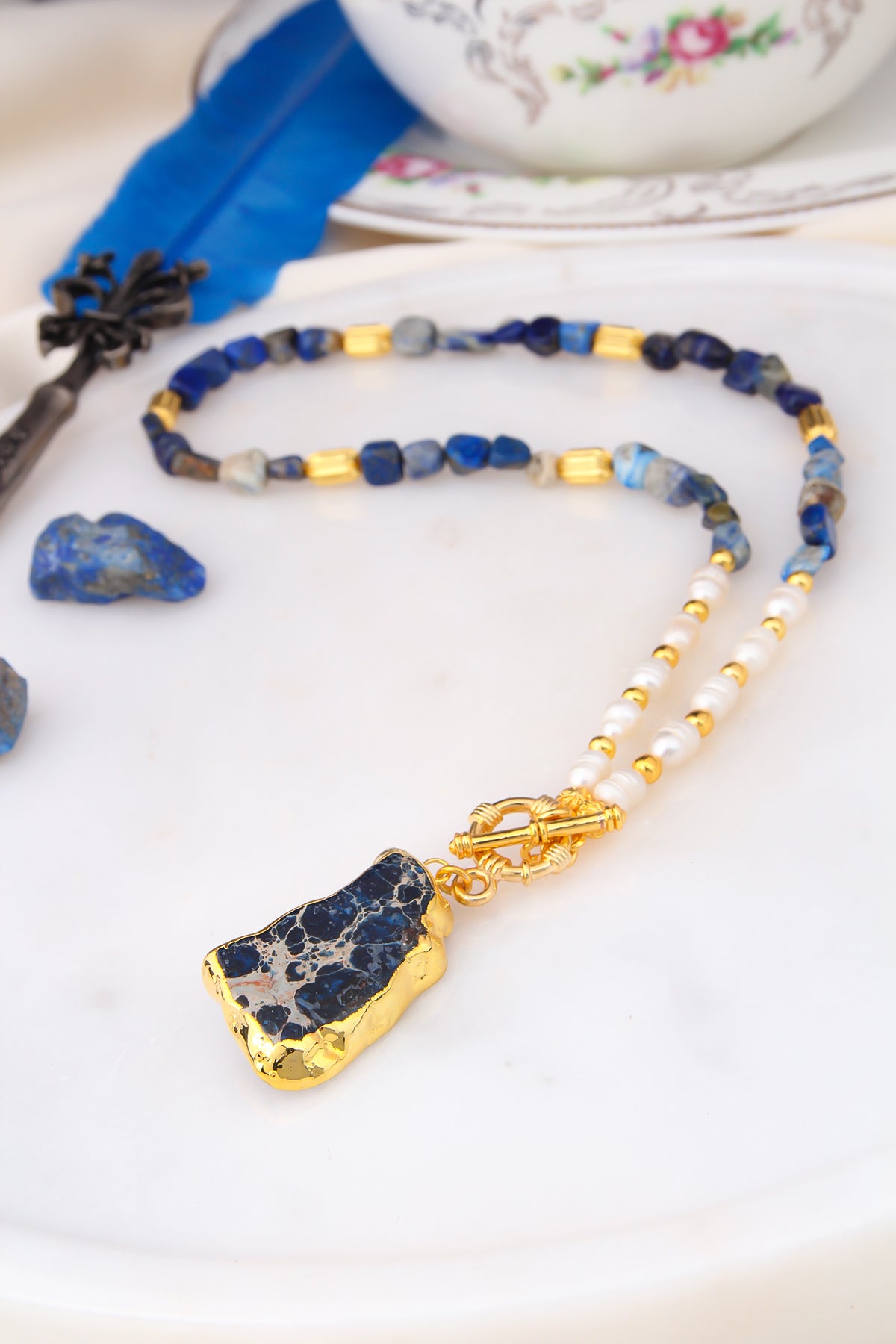 Pearl &amp; Varasite Necklace