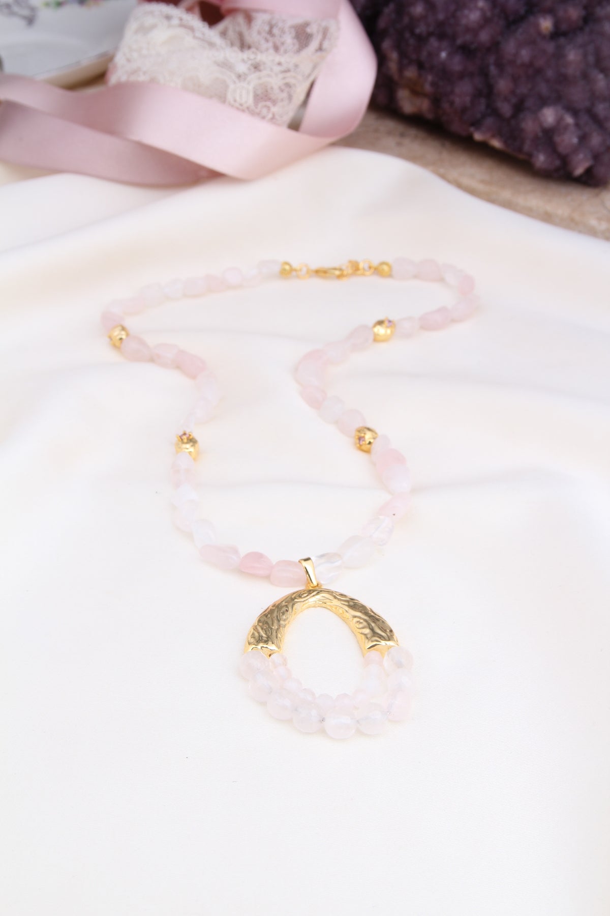 Pink Quartz  Collier