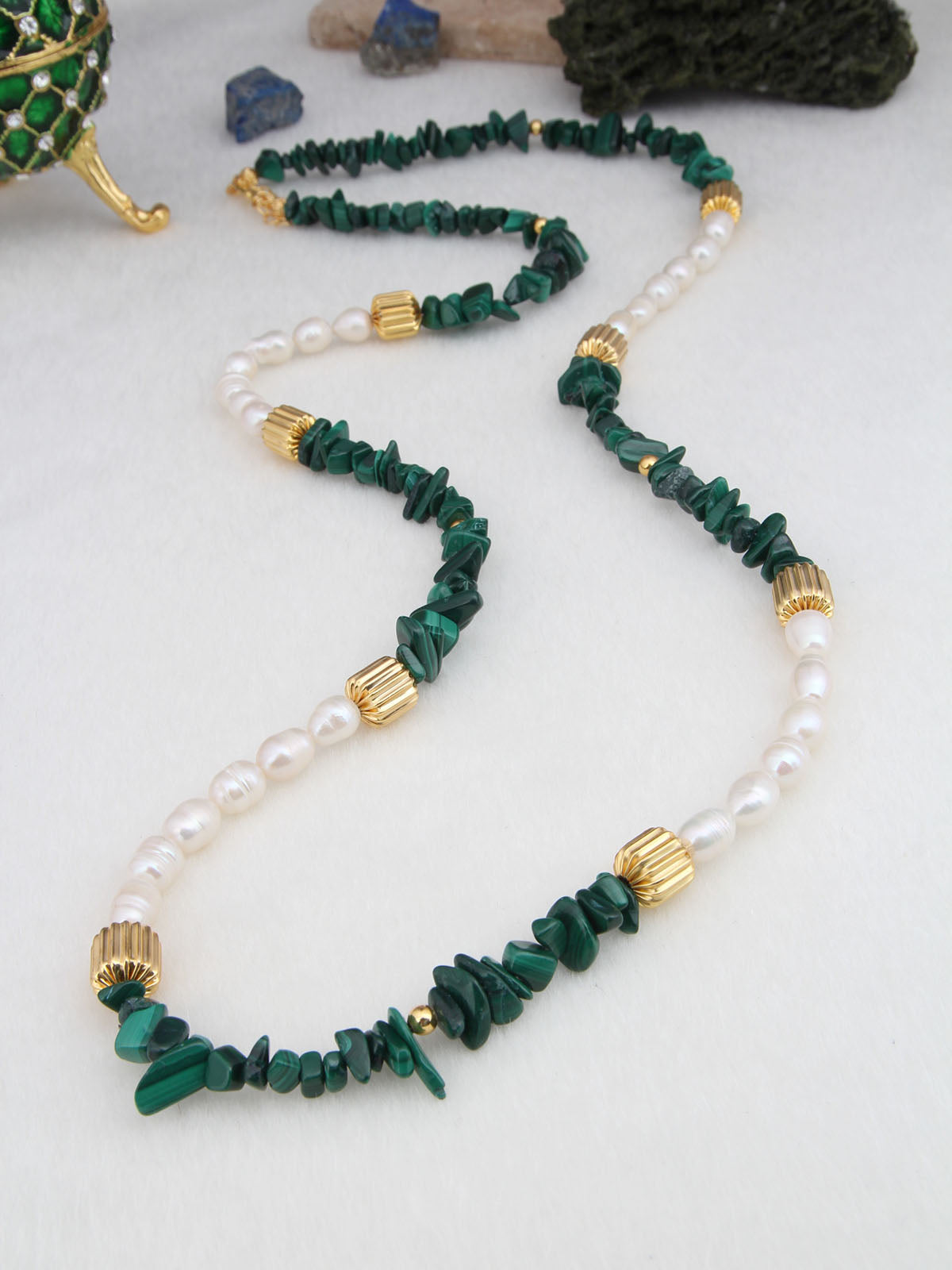 Malahite &amp; Pearl Necklace