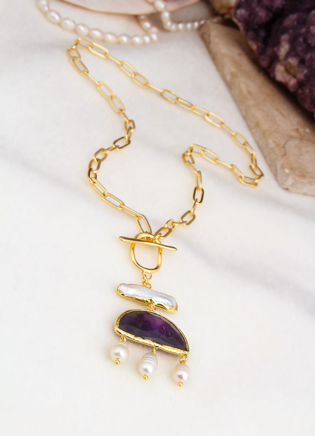 Ametyhst & Pearl Collier