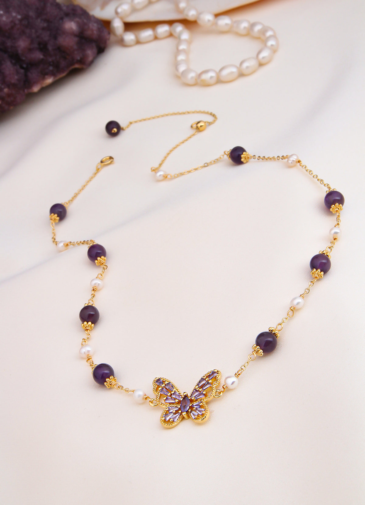 Amethyst & Pearl Necklace