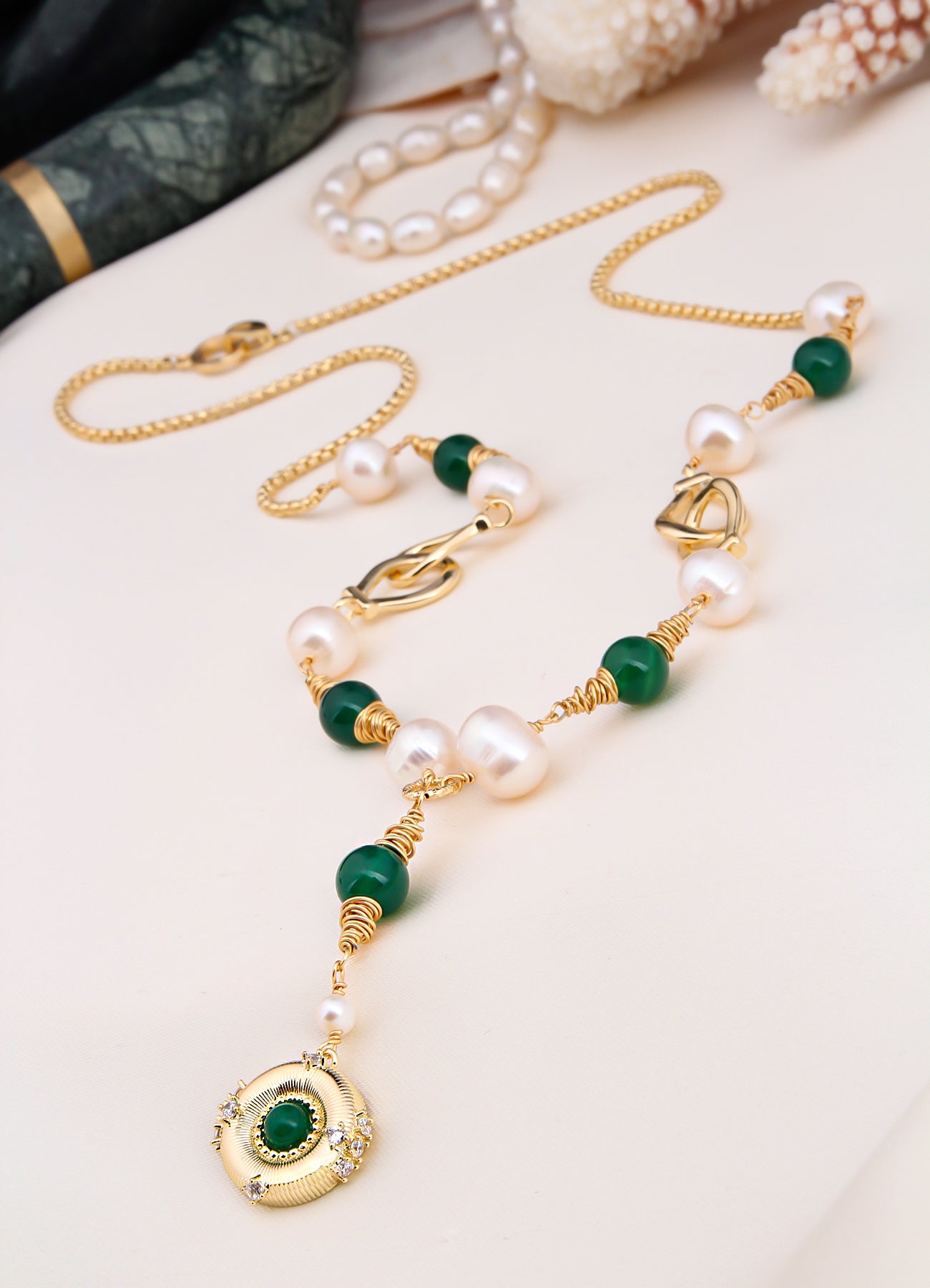 Agate & Pearl Necklace