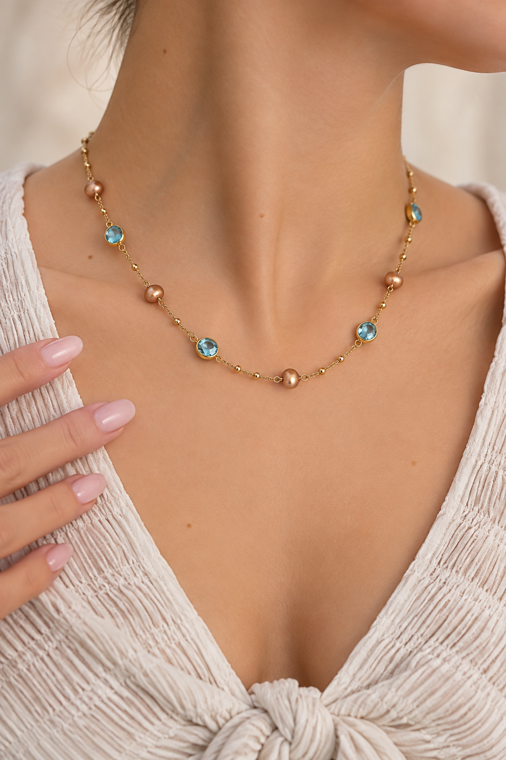 Pearl & Zircon Necklace