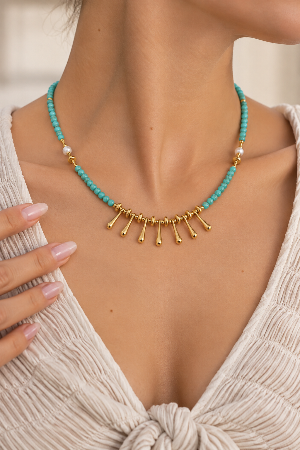 Turquoise & Pearl Necklace