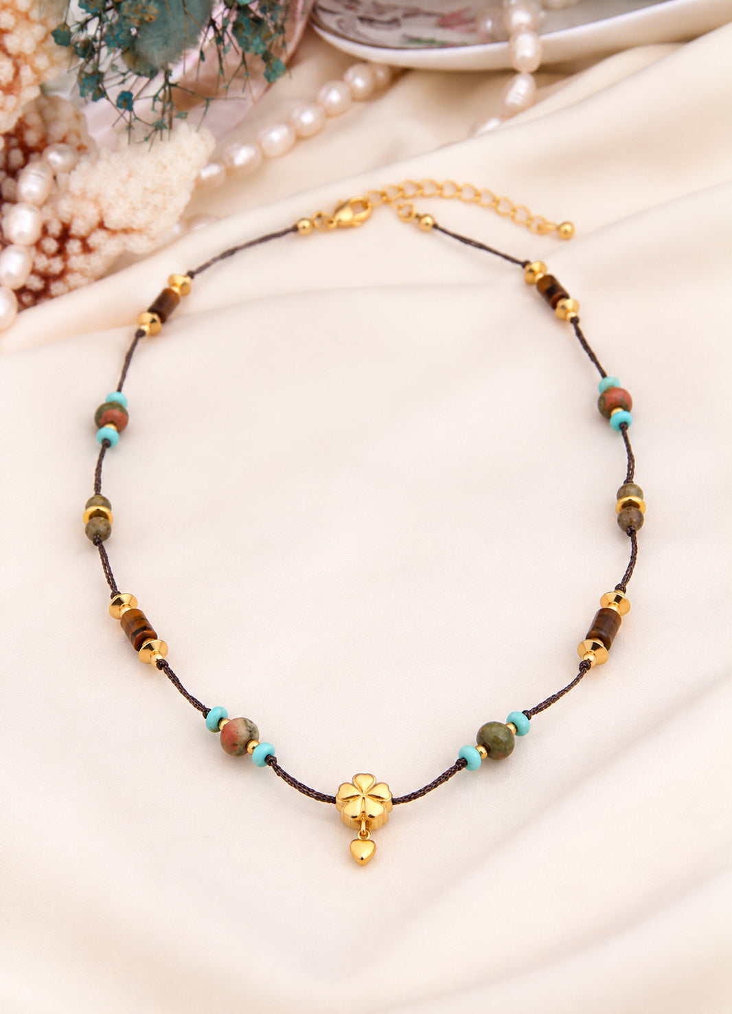 Tiger Eyes & Unakite Necklace