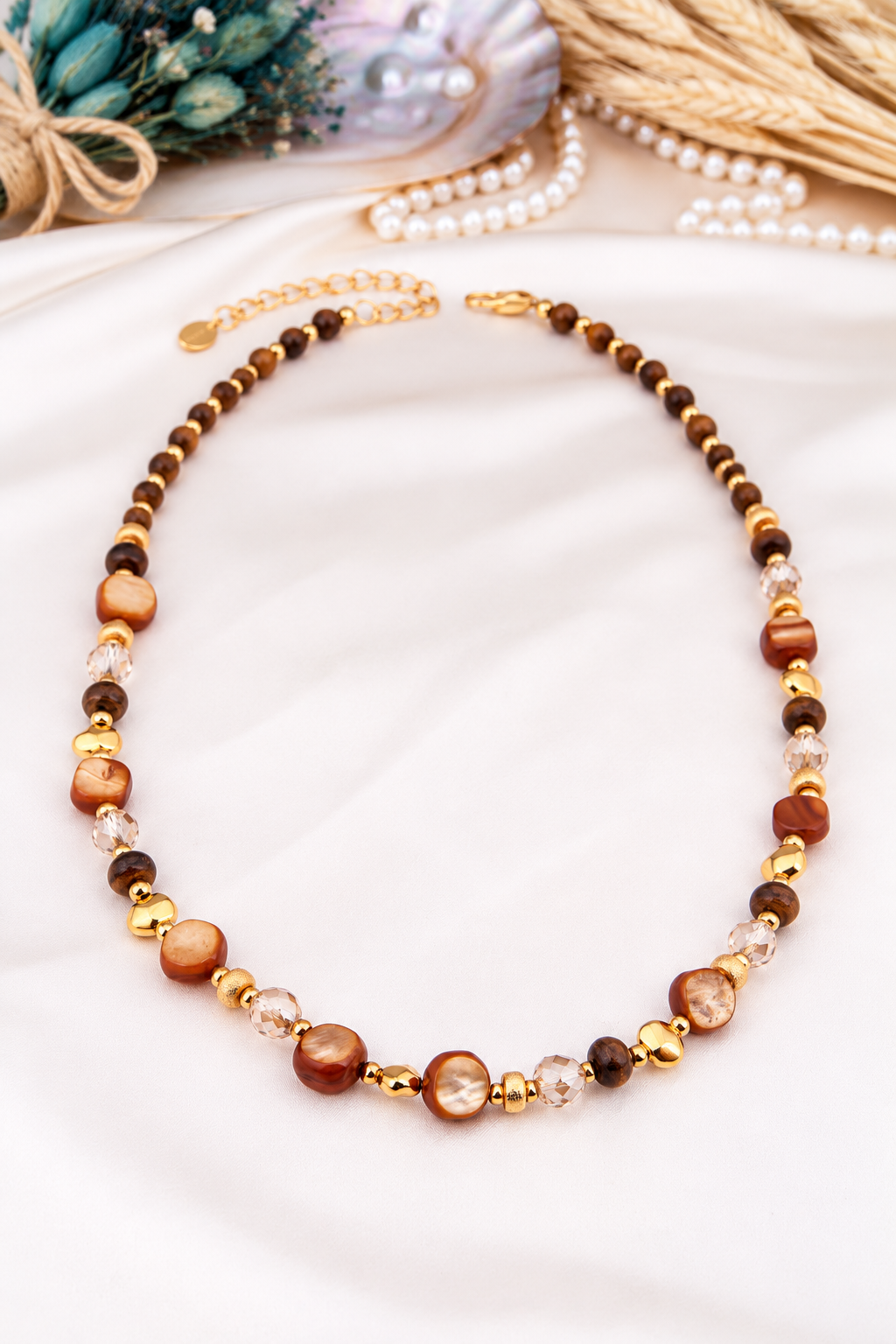 Nacre & Tiger Eyes Necklace