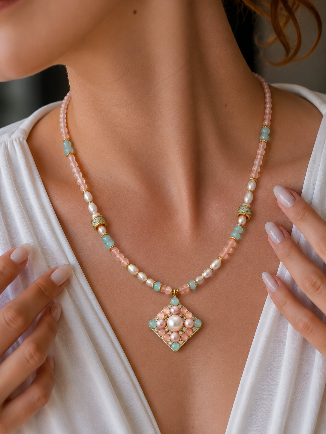 Crystal & Pearl Necklace