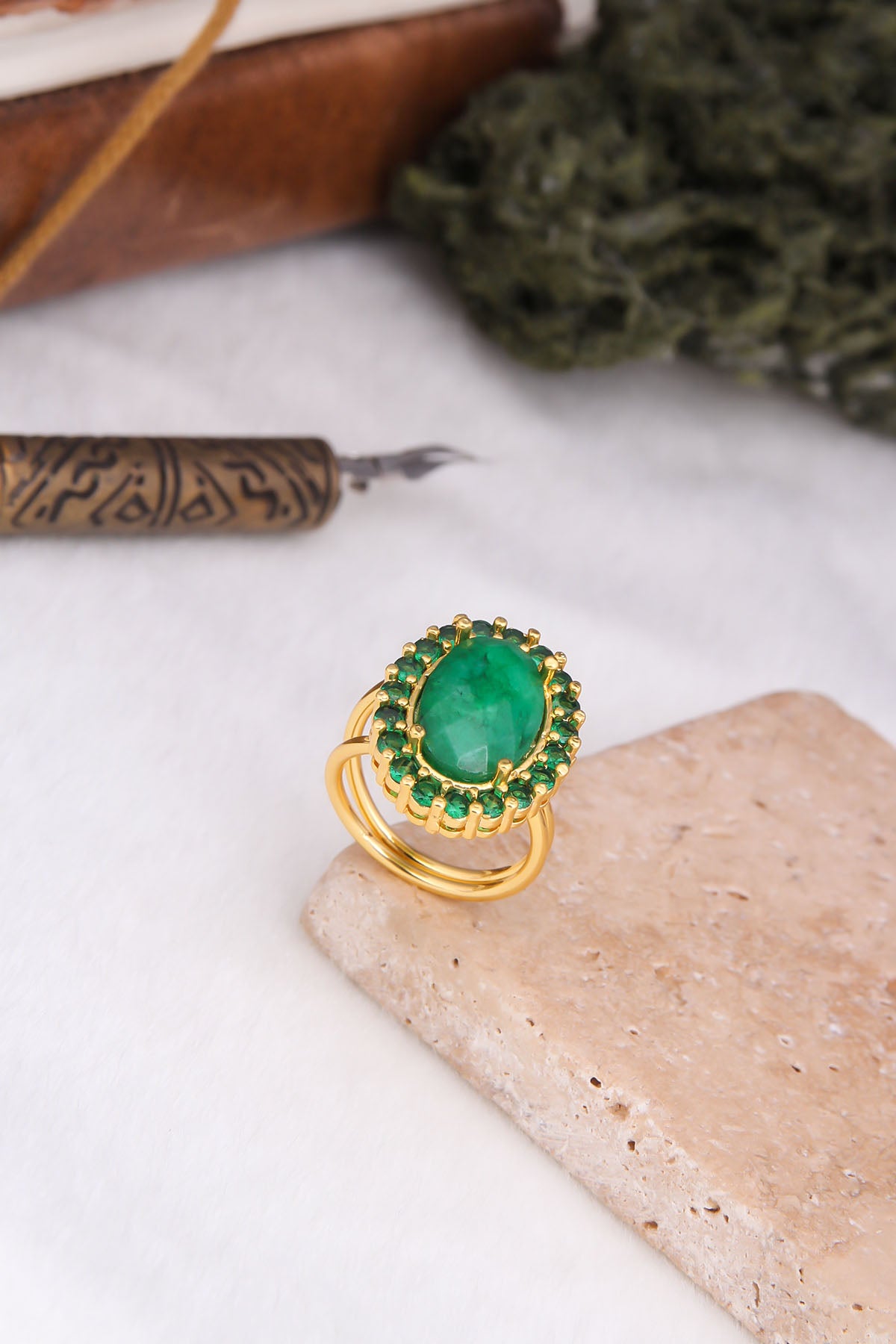 Agate & Zircon Ring