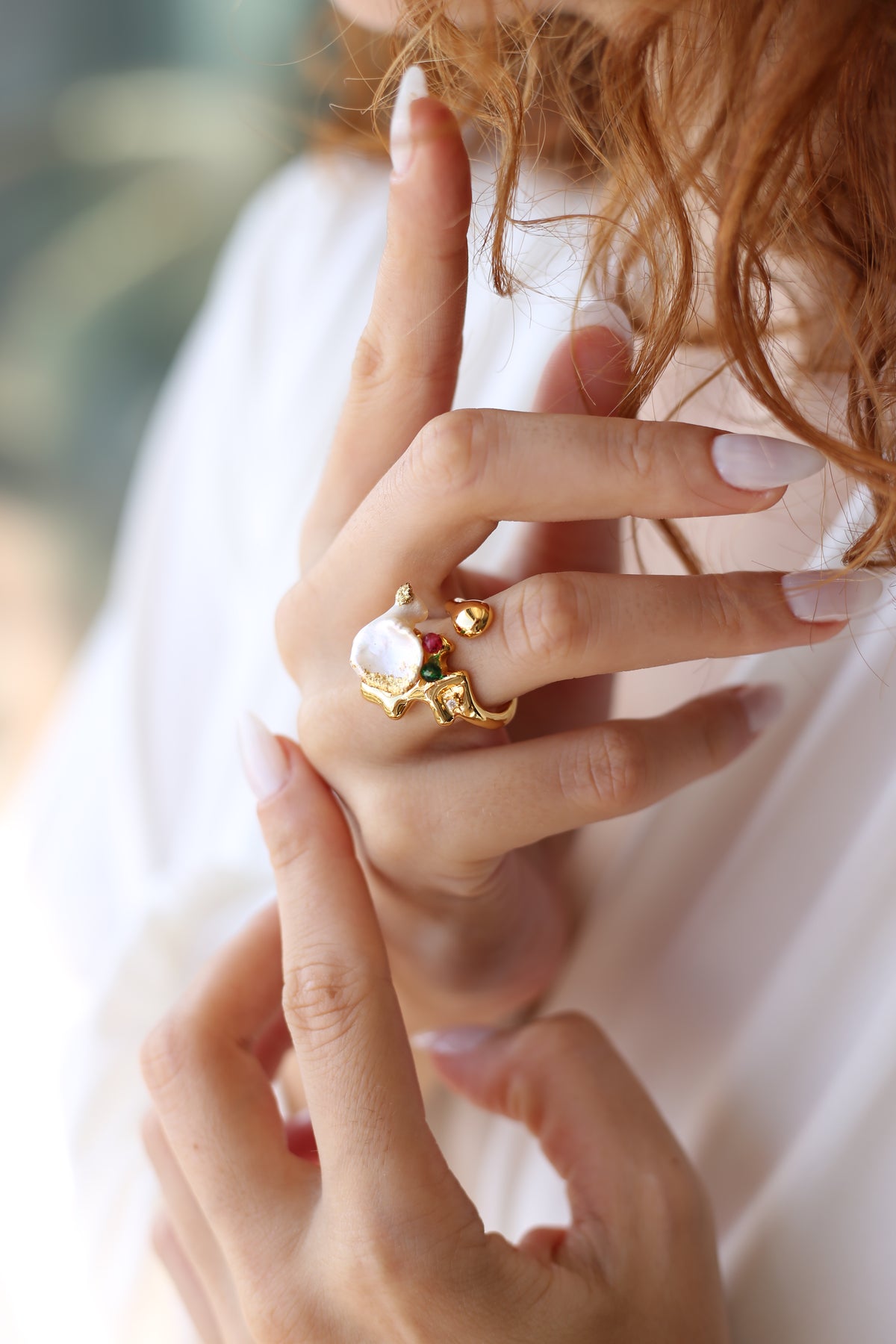 Pearl &amp; Zircon Ring