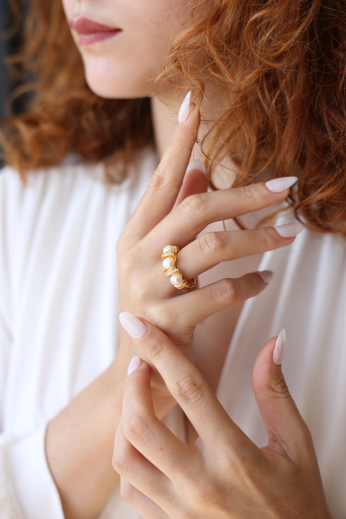 Pearl & Zircon Ring