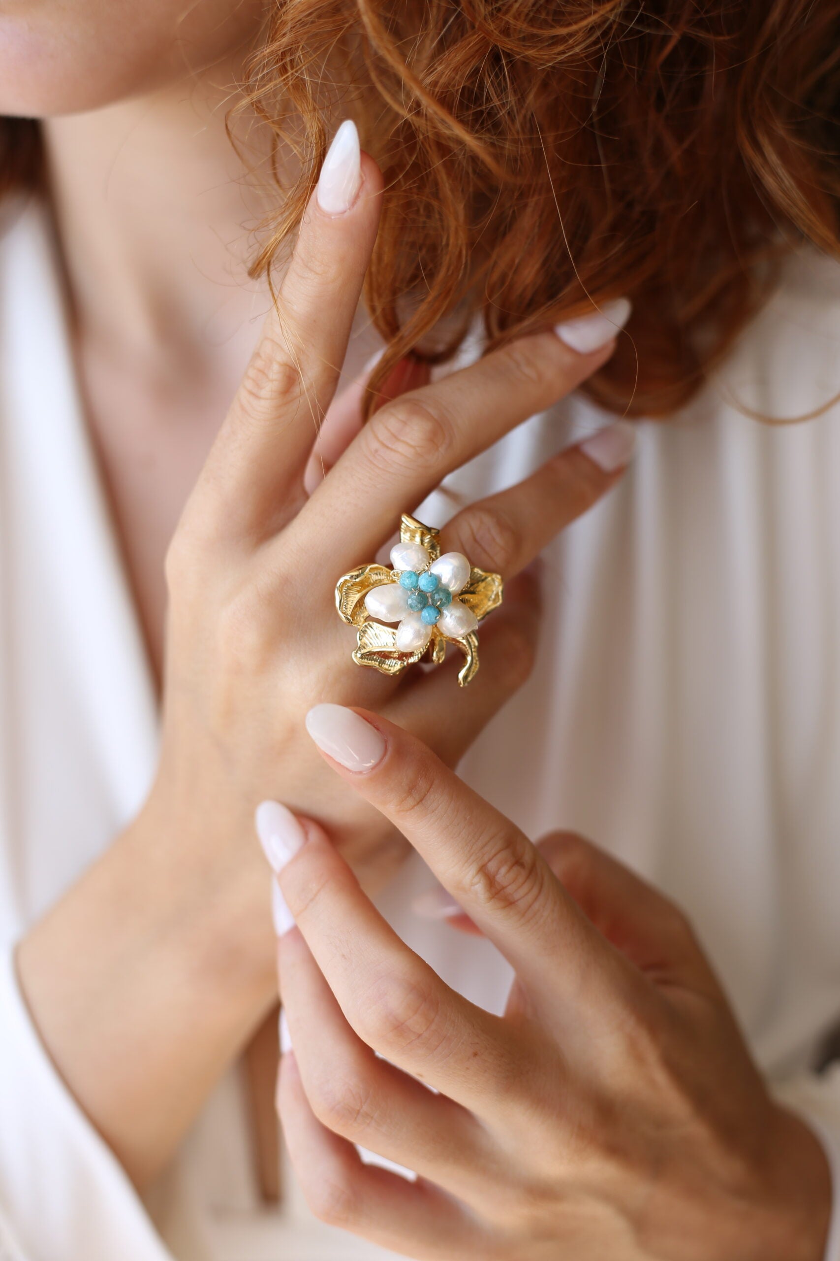 Pearl & Zircon Ring