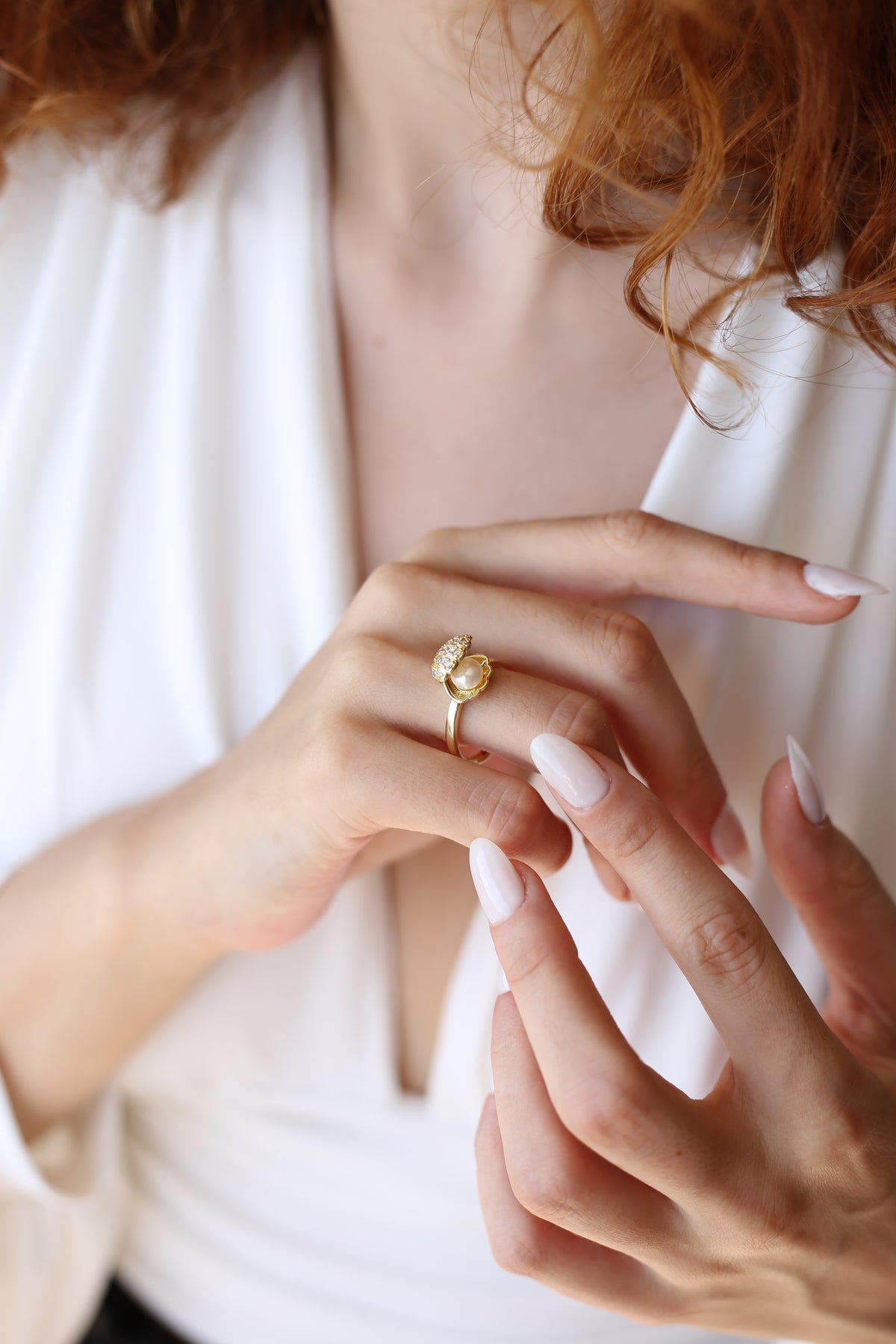 Pearl & Zircon Ring