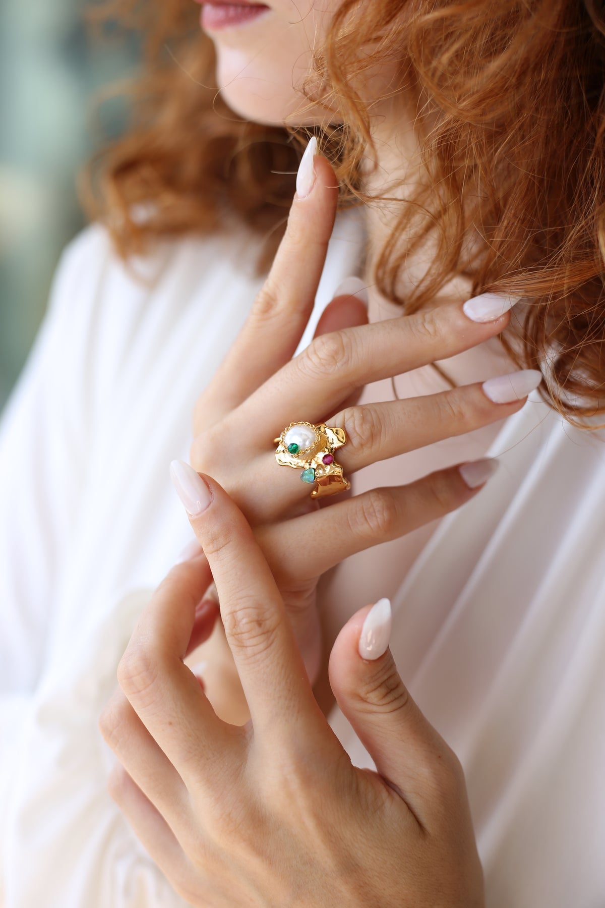 Pearl & Zircon Ring
