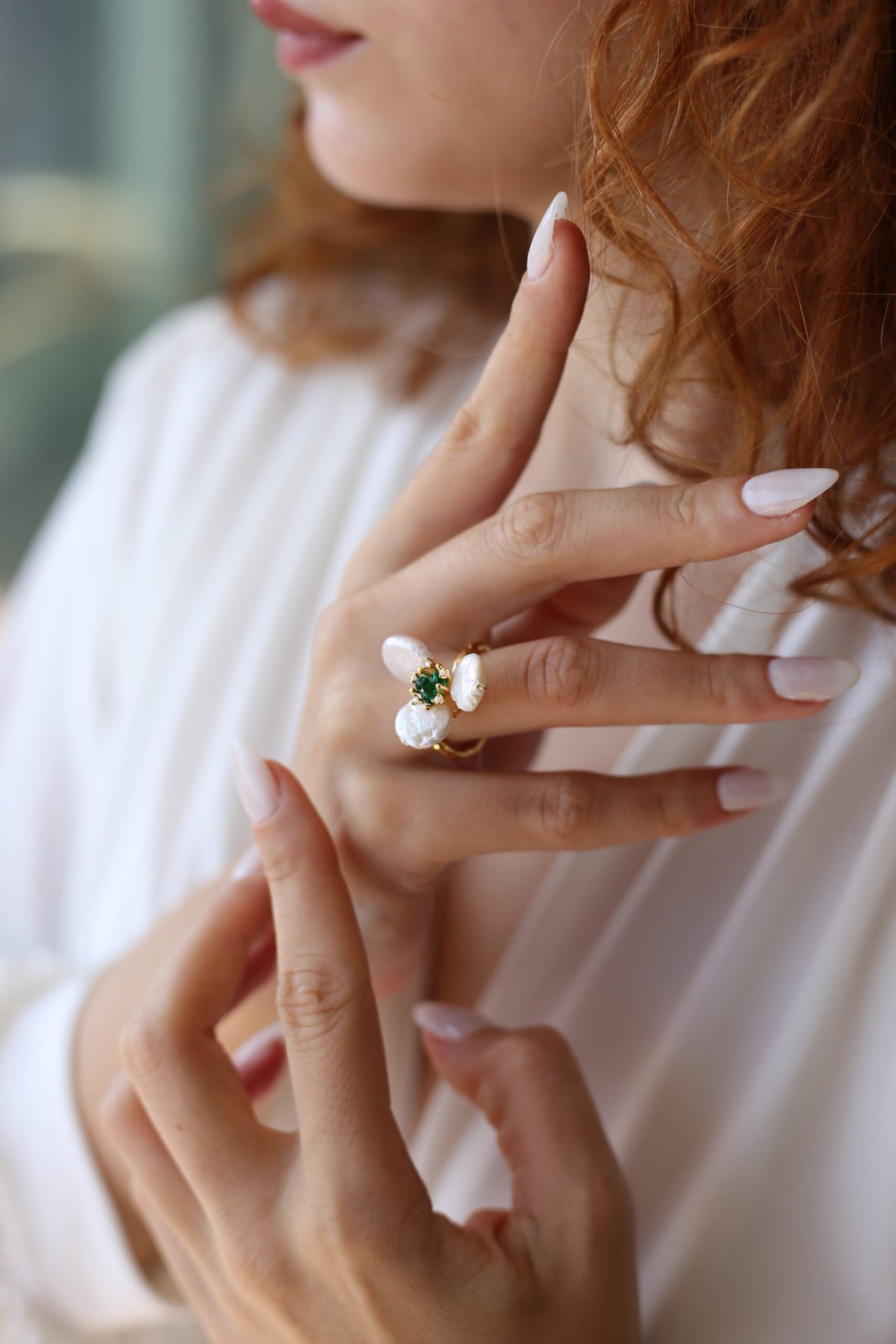 Pearl & Zircon Ring