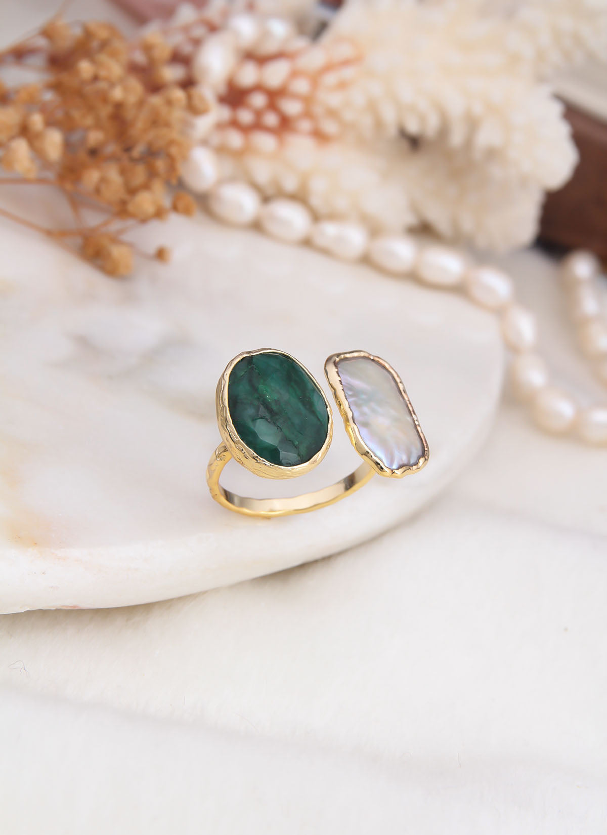 Pearl & Agate Ring