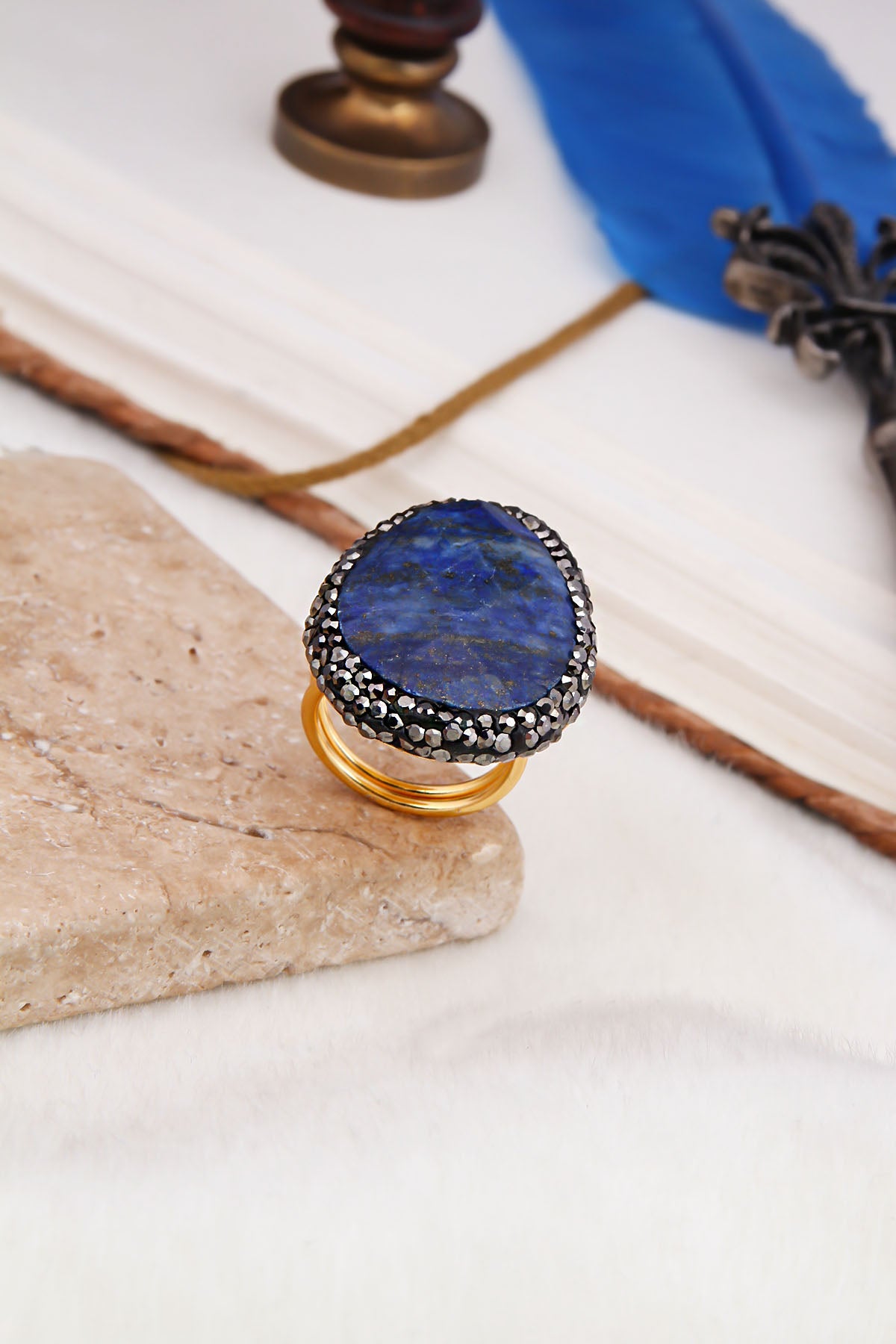 Lapis & Hematite Ring